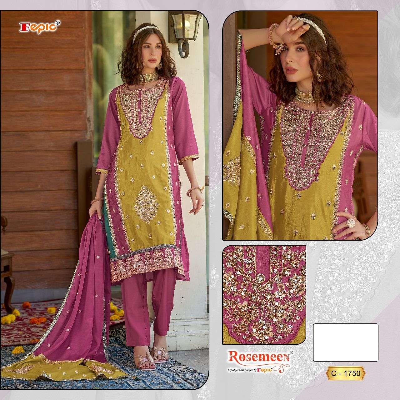  FEPIC ROSEMEEN C 1750 HEAVY DESIGNER PAKISTANI SUIT