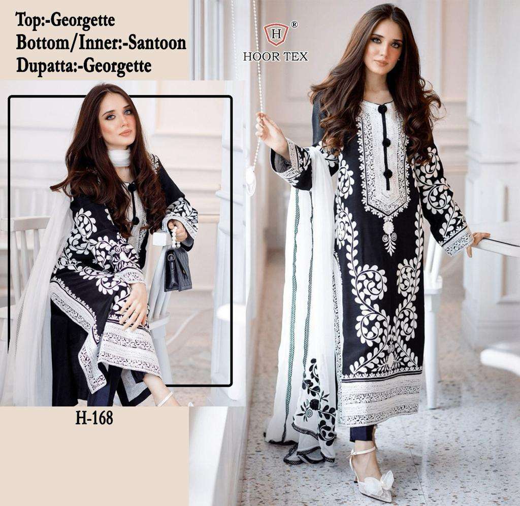 HOOR TEX H 168 GEORGETTE FANCY EMBROIDERY SUIT