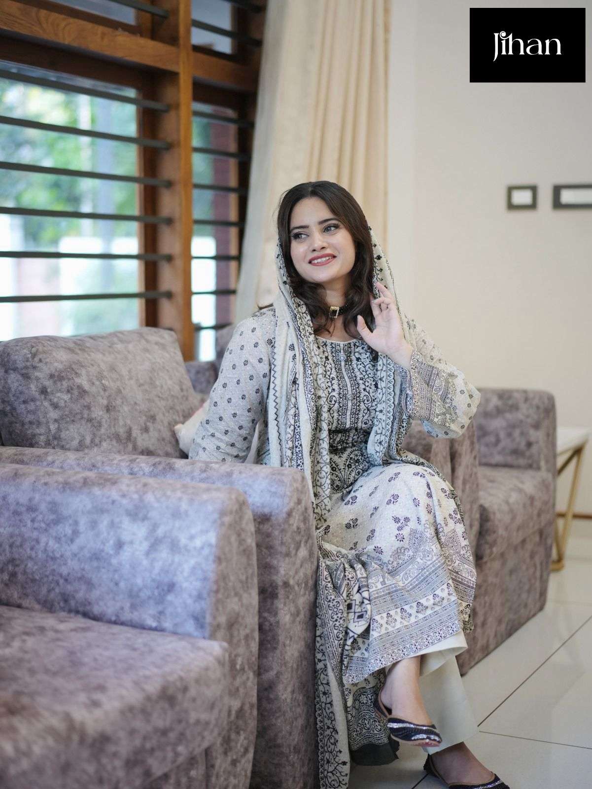 JIHAN D NO 3410 LAWN COTTON SUIT
