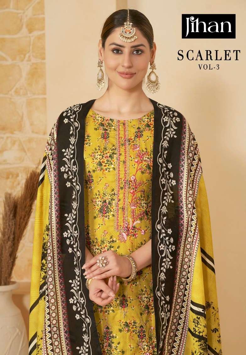 JIHAN SCARLET VOL 3 LAWN COTTON SALWAR SUIT
