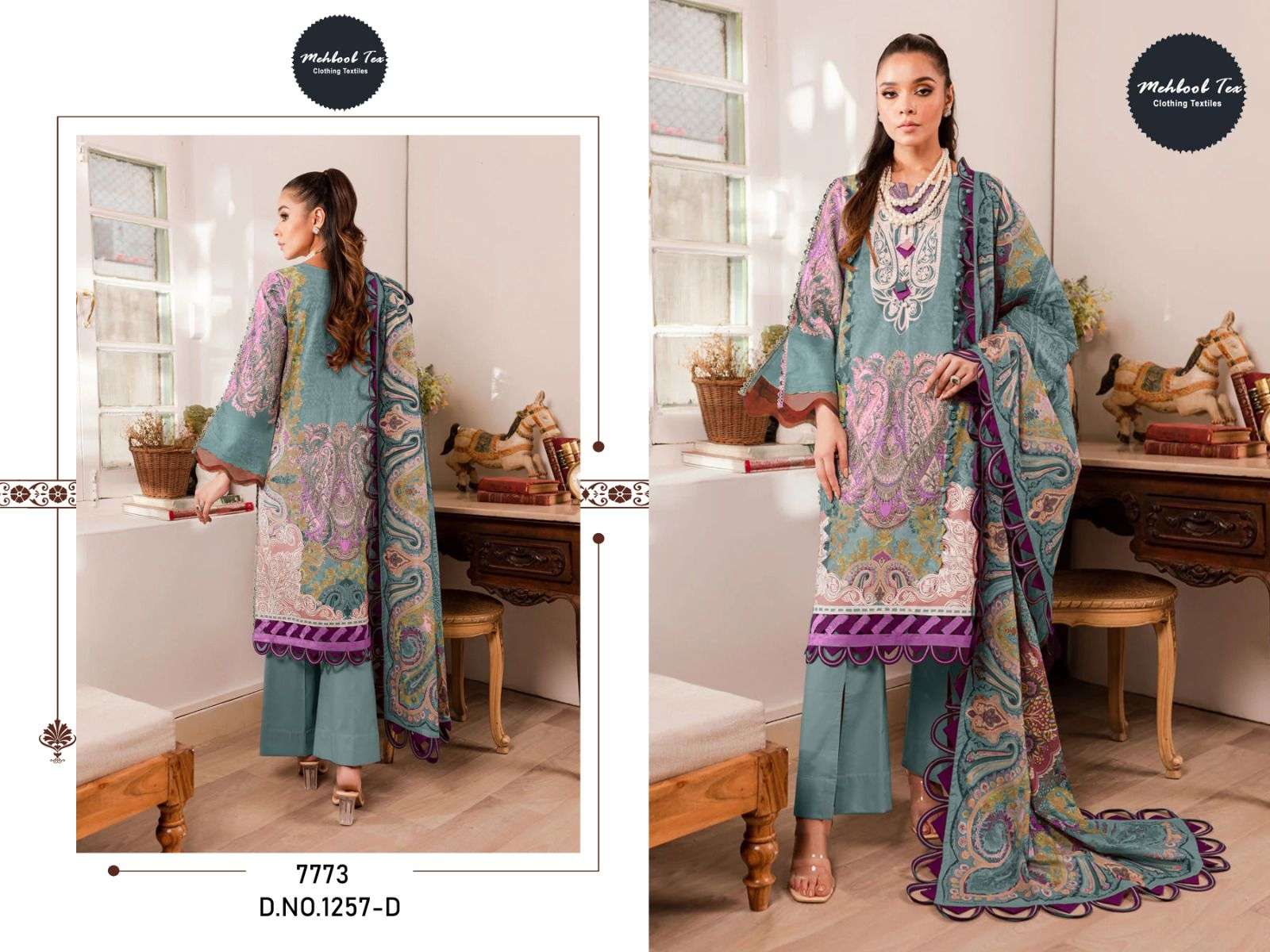 MEHBOOB TEX D NO 1256 B AND 1257 D COTTON SALWAR KAMEEZ 