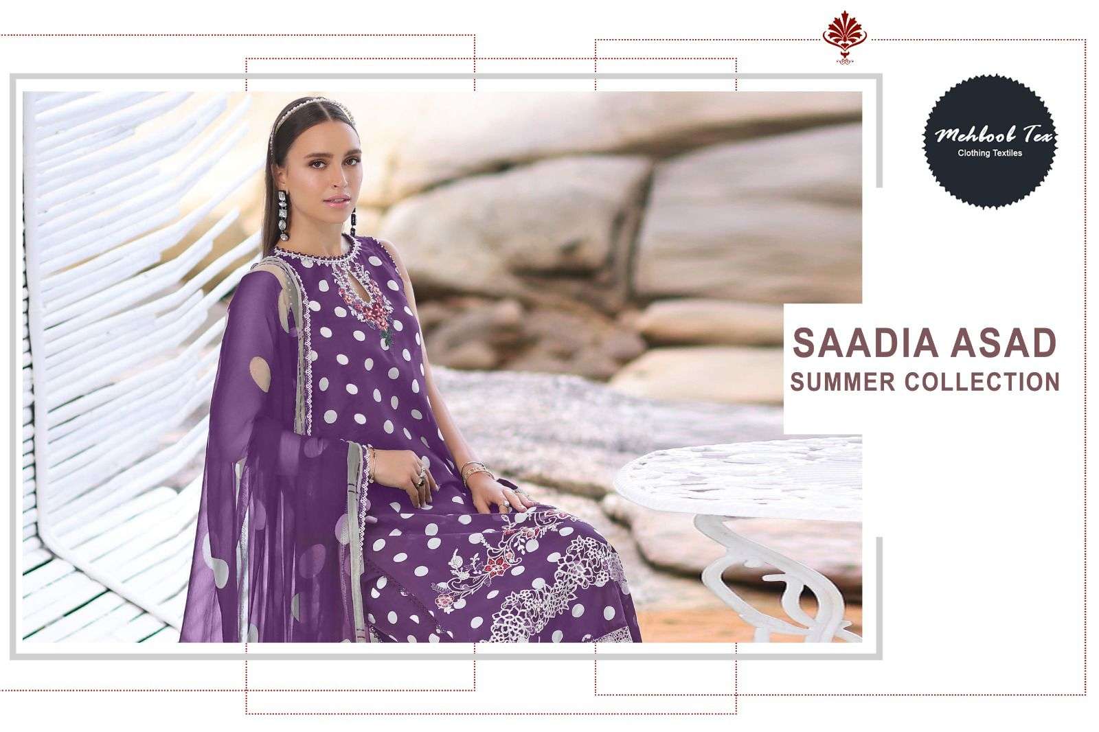 MEHBOOB TEX SAADIA ASAD SUMMER COLLCTION COTTON SUIT