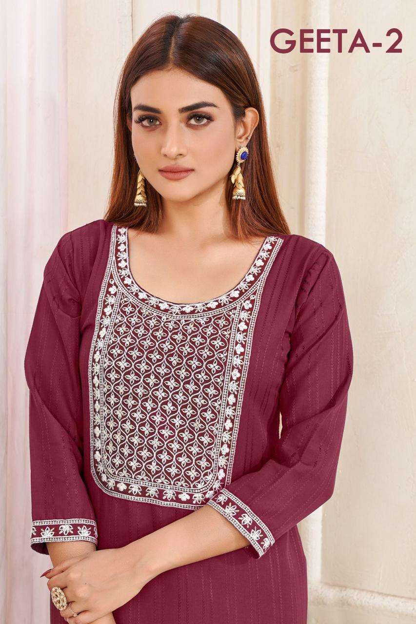 MF GEETA VOL 2 RAYON FANCY KURTI