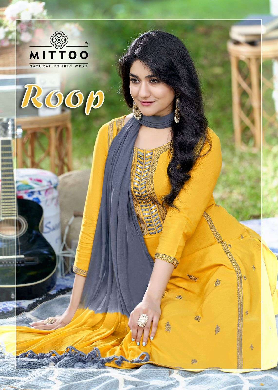 MITTOO ROOP RAYON KURTI WITH PLAZZO AND DUPATTA SET 