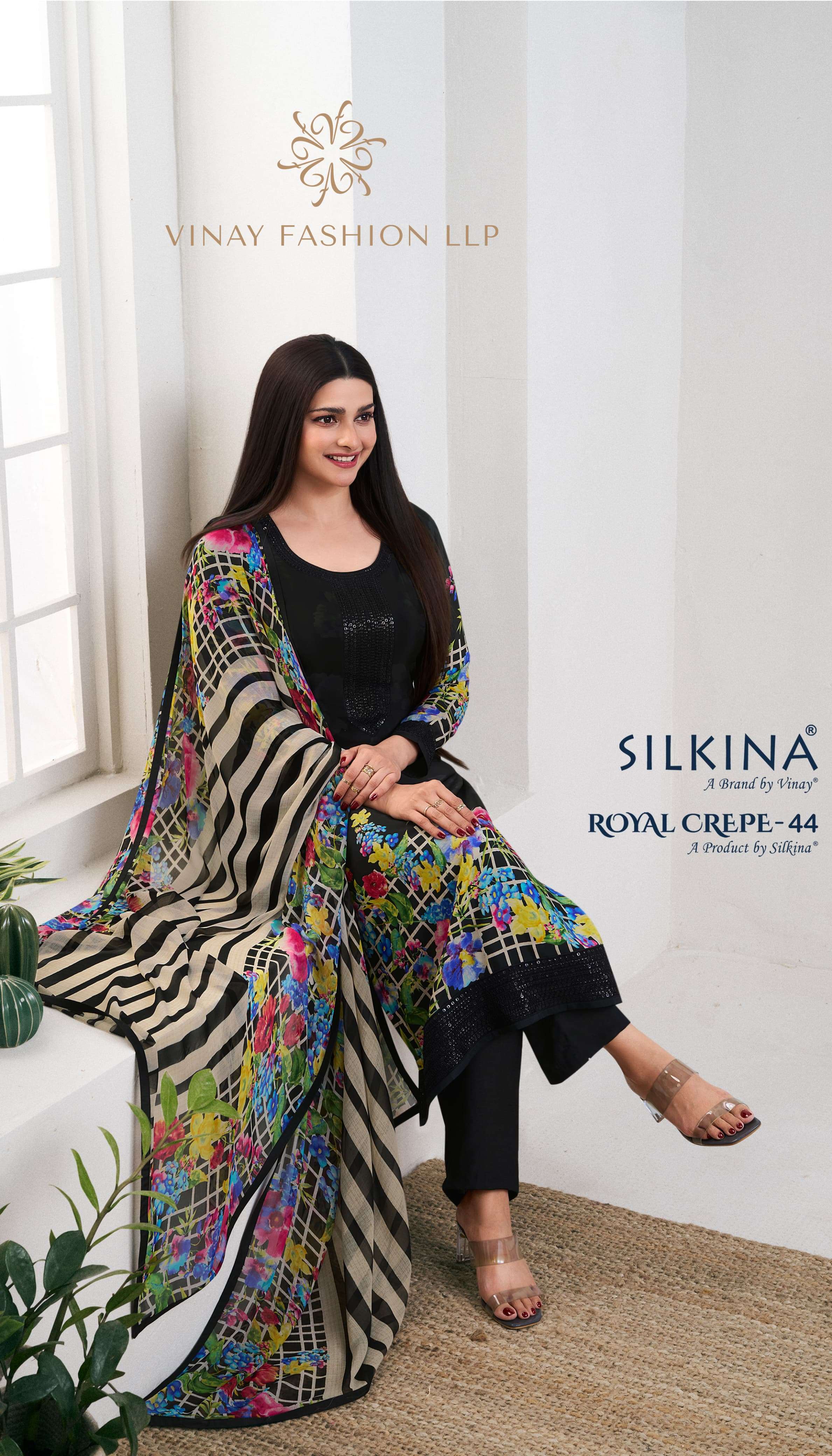VINAY FASHION SILKINA ROYAL CREPE VOL 44 DESIGNER SUIT