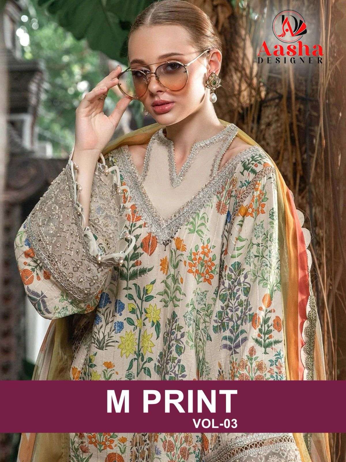 AASHA DESIGNER M PRINT VOL 3 COTTON SALWAR KAMEEZ 