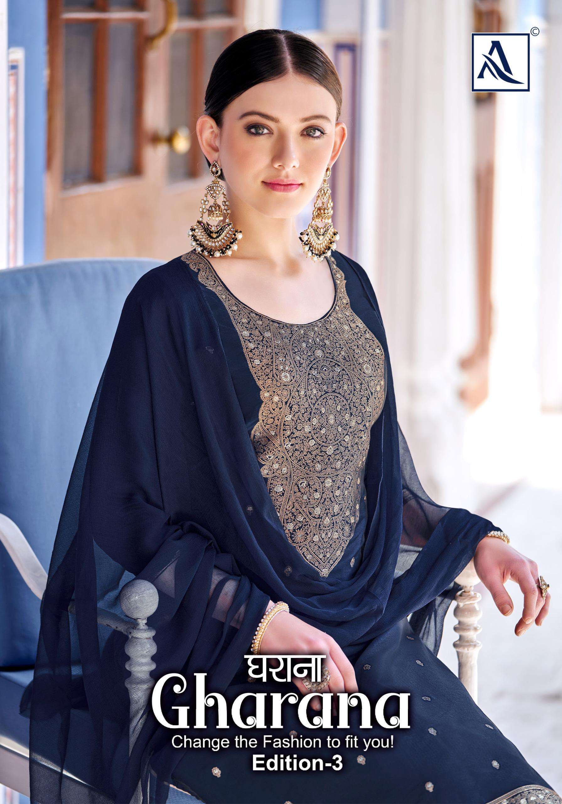 ALOK SUITS GHARANA VOL 3 JACQUARD DESIGNER SUIT