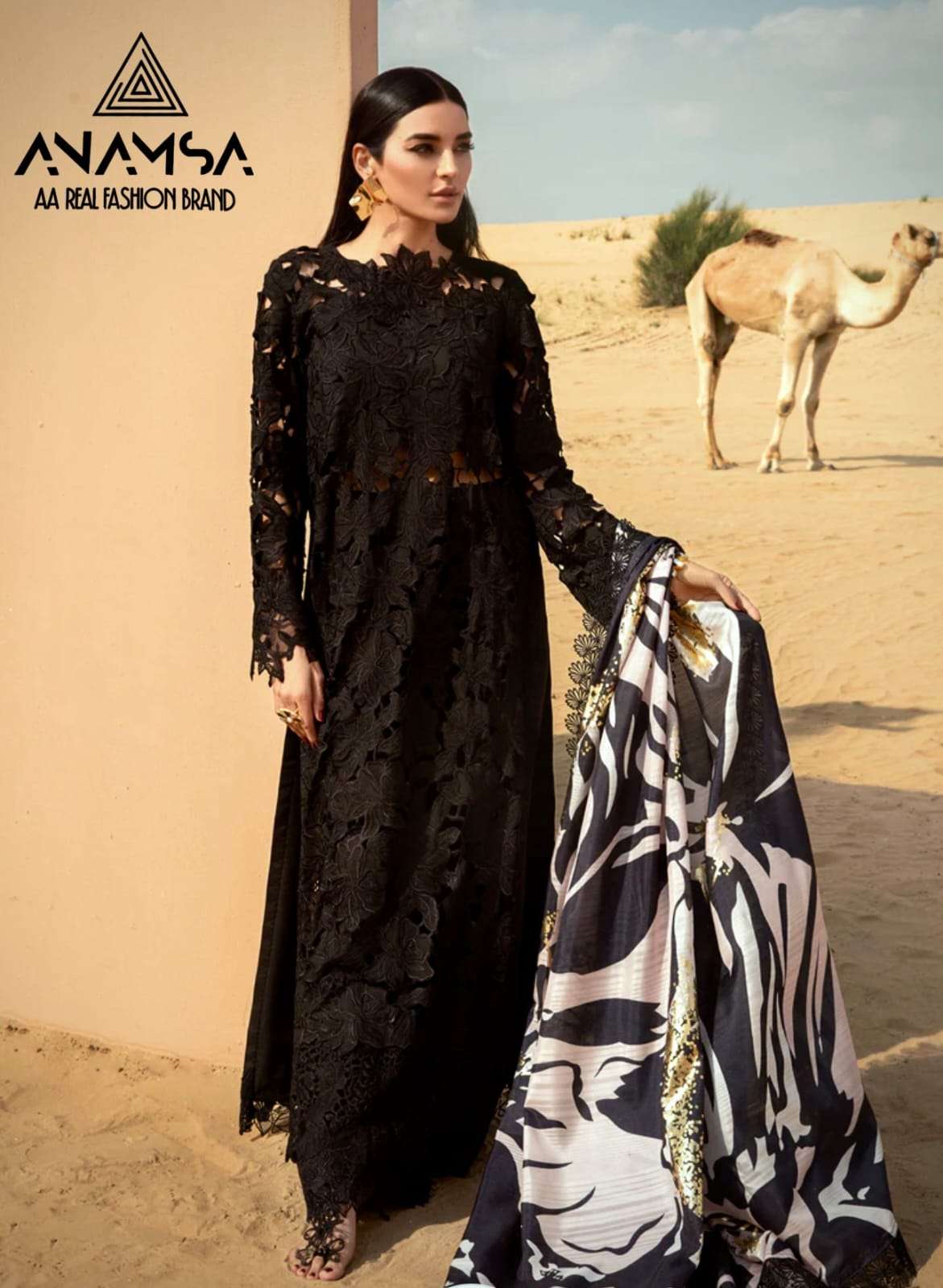 ANAMSA D NO 419 COTTON FANCY EMBROIDERY DESIGNER SUIT