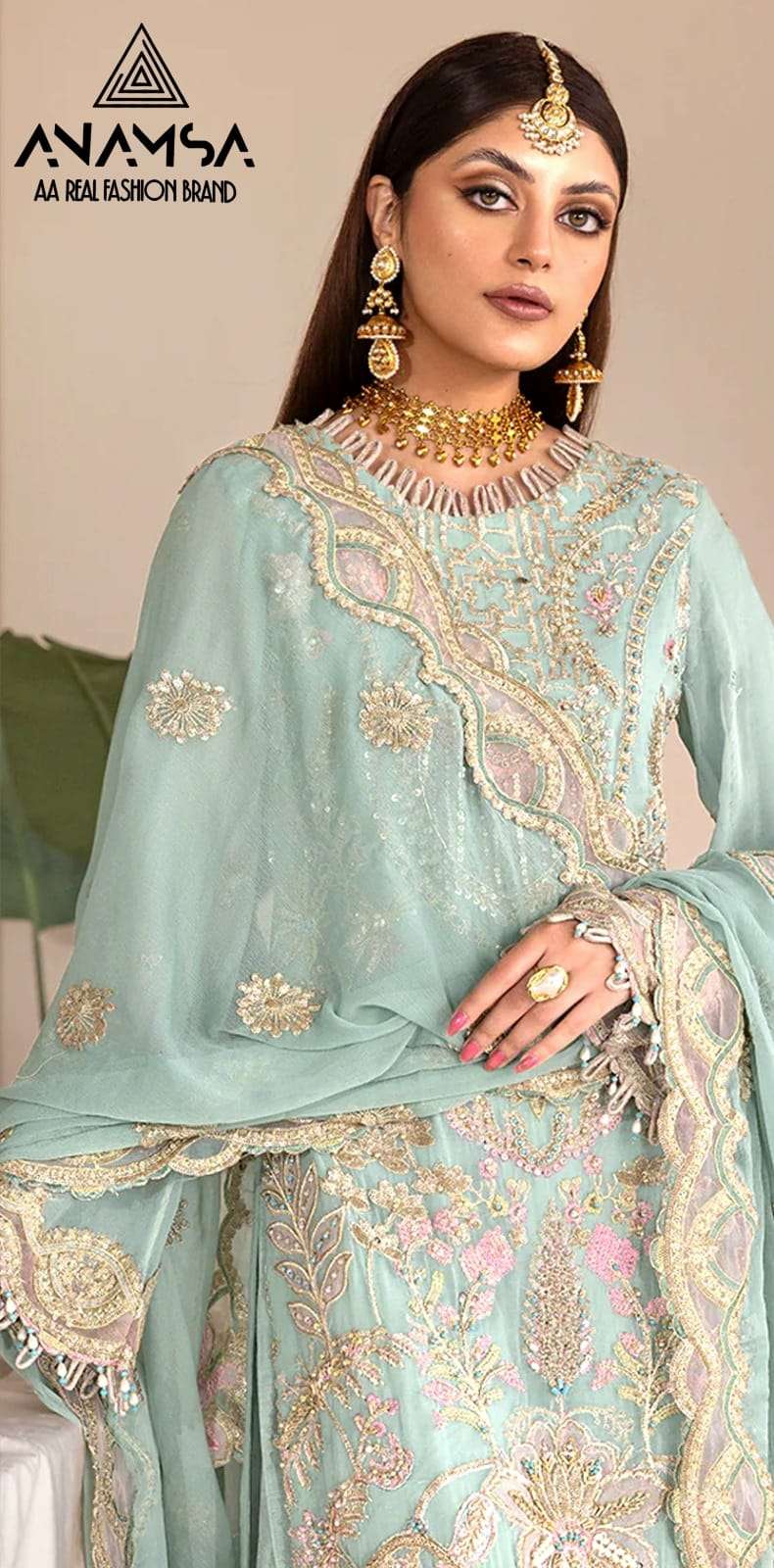 ANAMSA D NO 422 GEORGETTE BEAUTIFUL DESIGNER SUIT