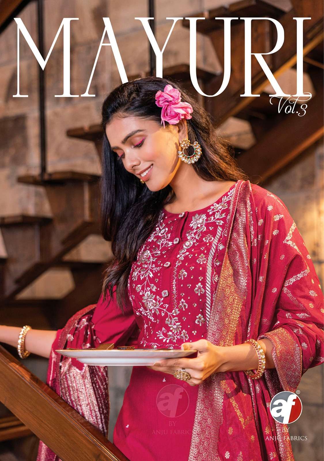 ANJU FABRICS MAYURI VOL 3 JACQUARD DESIGNER PARTY WEAR SUIT