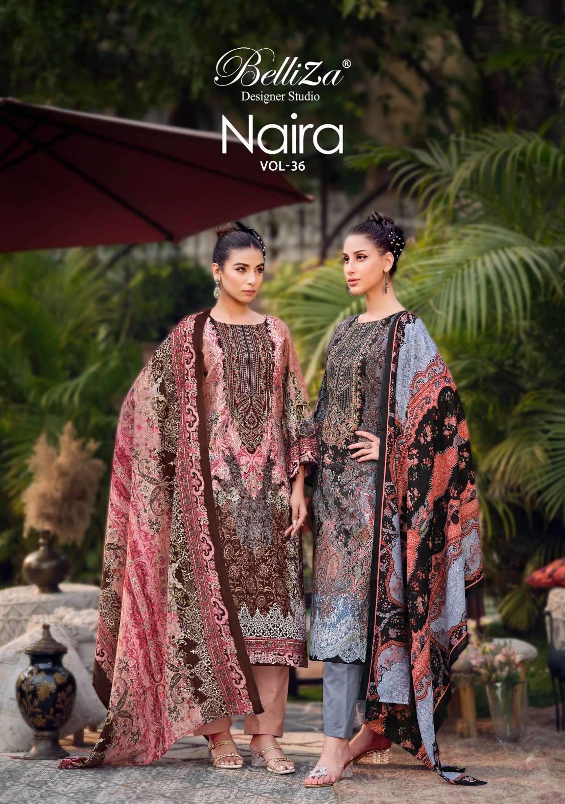 BELLIZA DESIGNER STUDIO NAIRA VOL 36 COTTON FANCY WORK SUIT