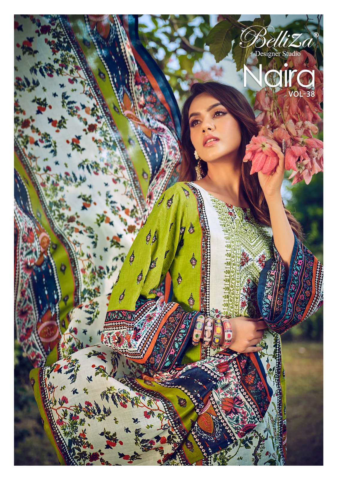 BELLIZA DESIGNER STUDIO NAIRA VOL 38 COTTON FANCY WORK SUIT