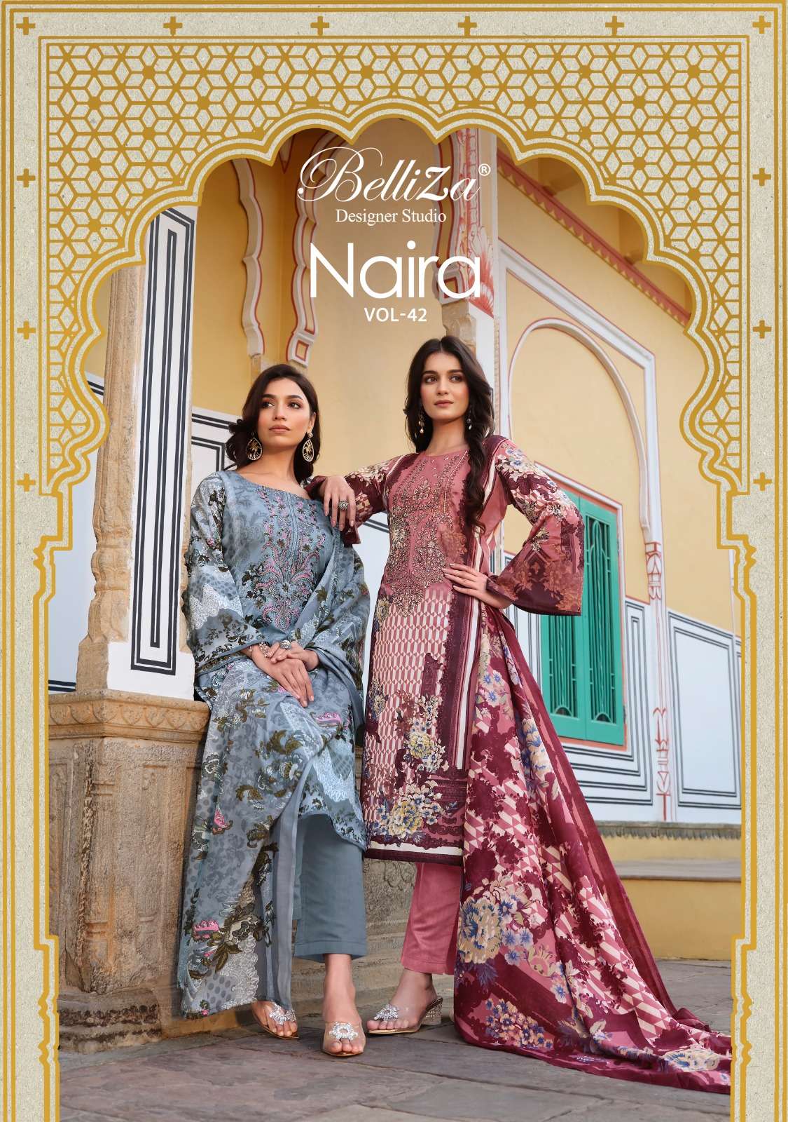 BELLIZA DESIGNER STUDIO NAIRA VOL 42 COTTON DIGITAL PRINT SUIT