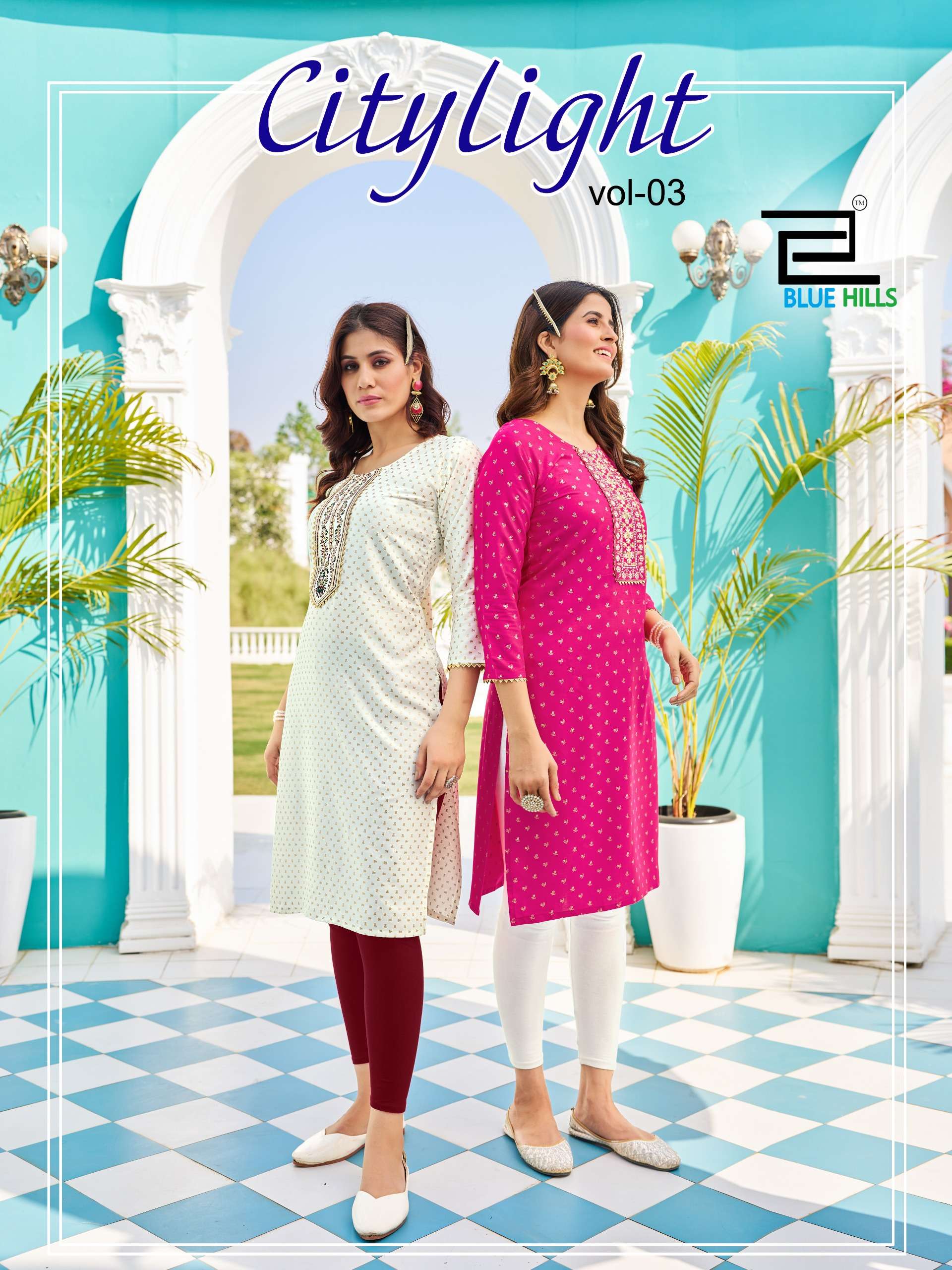 BLUE HILLS CITY LIGHT VOL 3 LADIES RAYON KURTI 