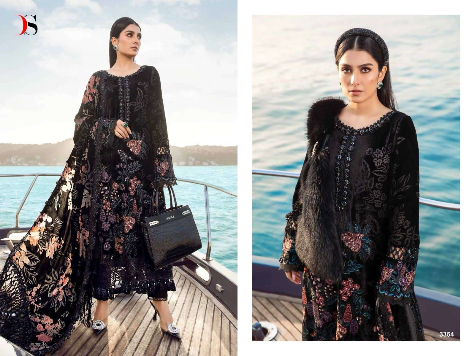 DEEPSY SUITS MARIA B EMBROIDERED 24 D NO 3354 COTTON DESIGNER SUIT