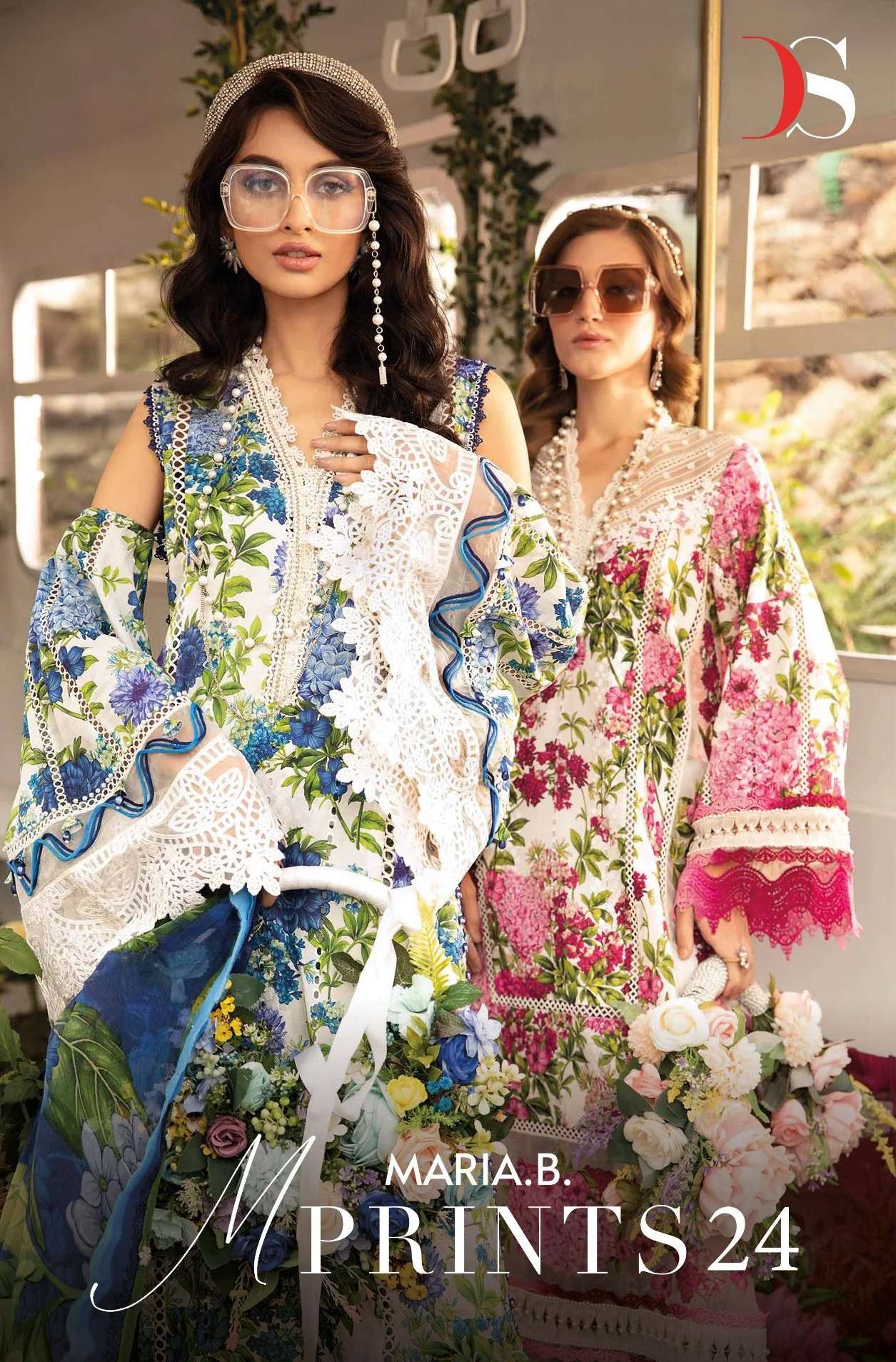 DEEPSY SUITS MARIA B M PRINTS 24 COTTON DESIGNER SUIT