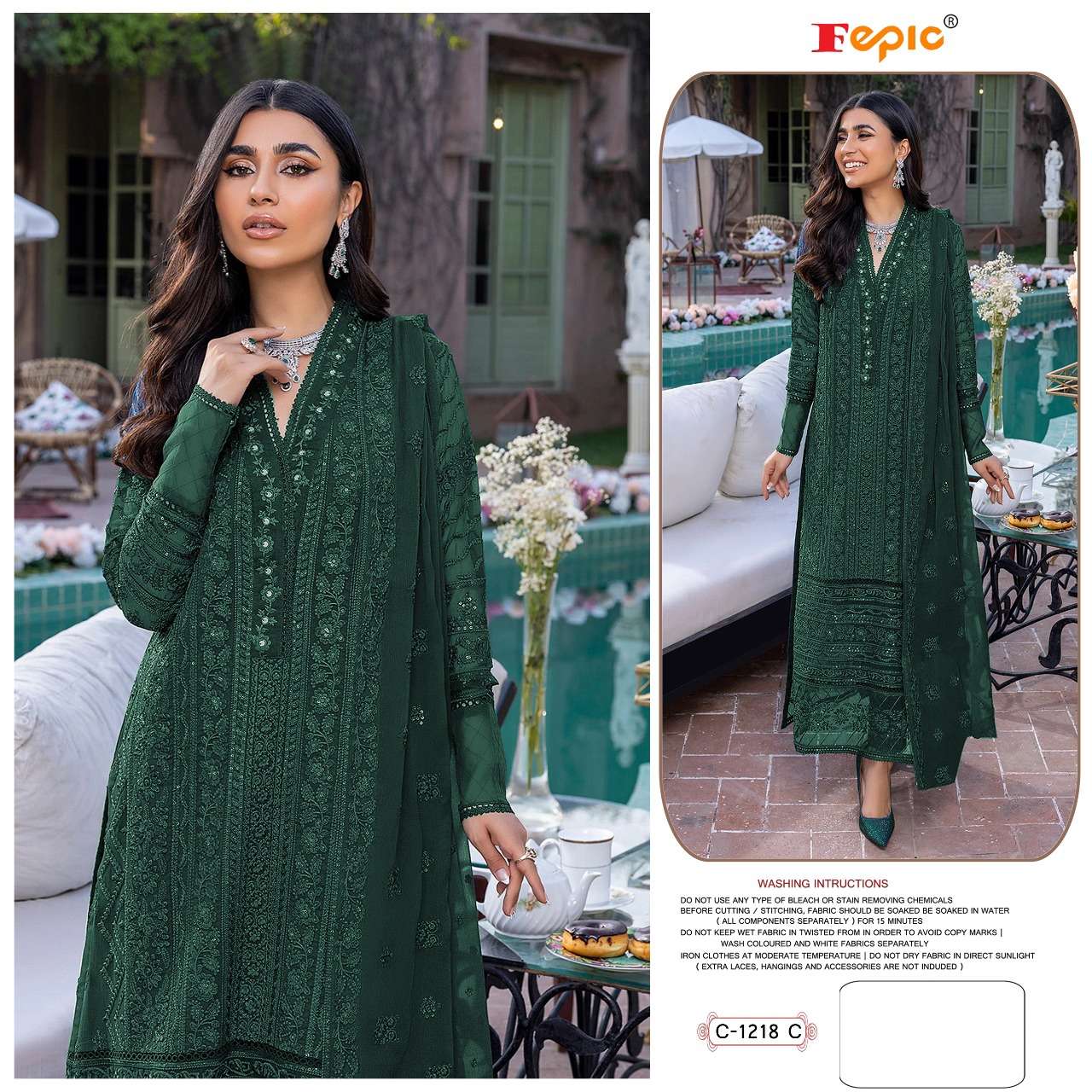 FEPIC ROSEMEEN C 1218 GEORGETTE EMBROIDERED SUIT