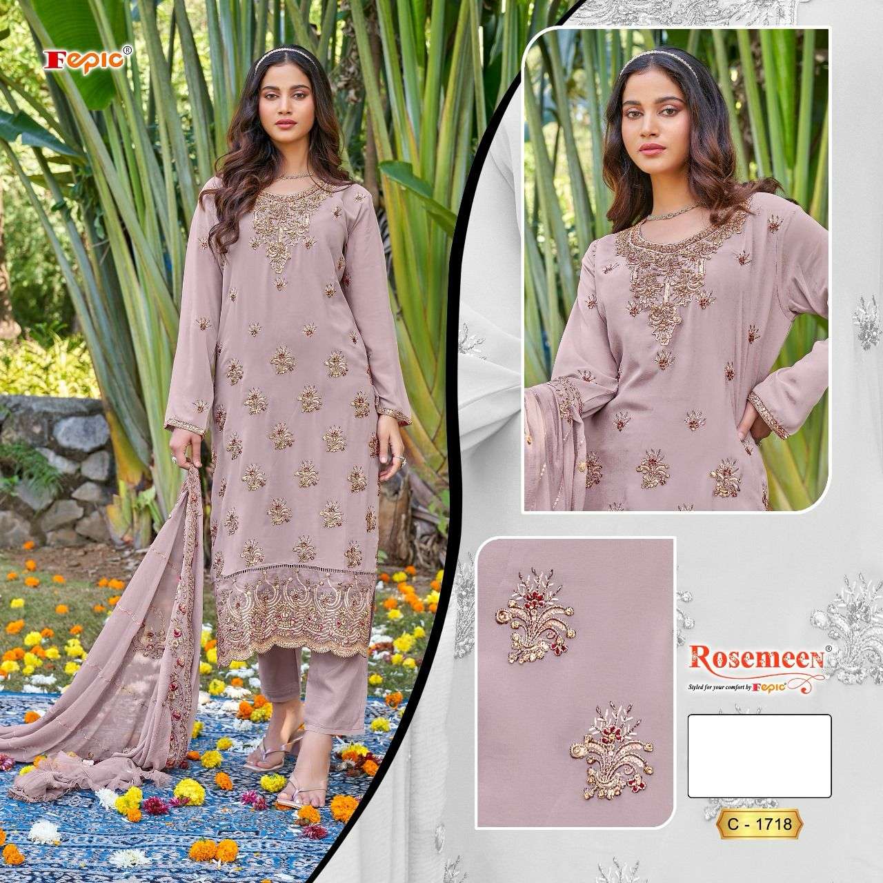 FEPIC ROSEMEEN C 1718 GEORGETTE DESIGNER SUIT