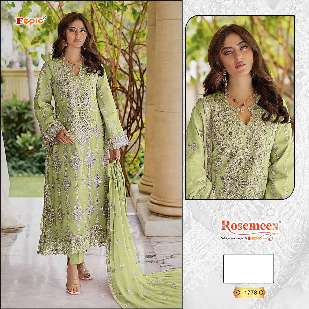 FEPIC ROSEMEEN C 1778 GEORGETTE EMBROIDERED SUIT