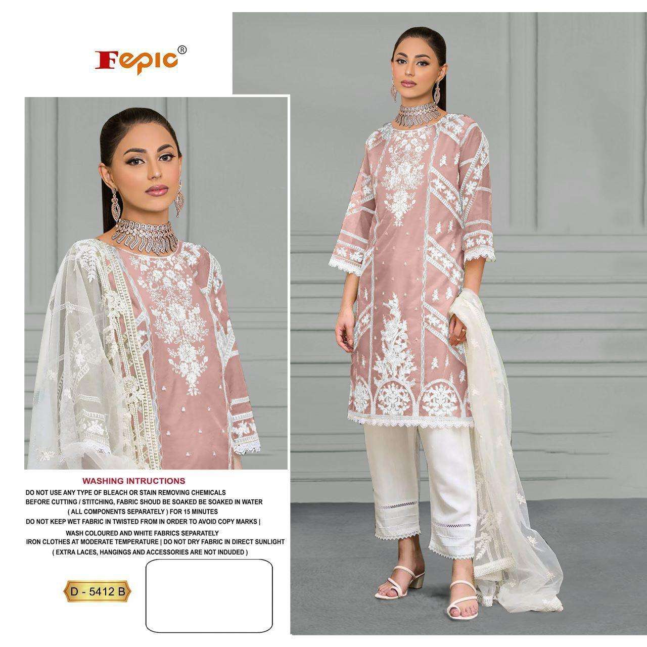 FEPIC ROSEMEEN D 5412 ORGANZA FANCY DESIGNER SUIT