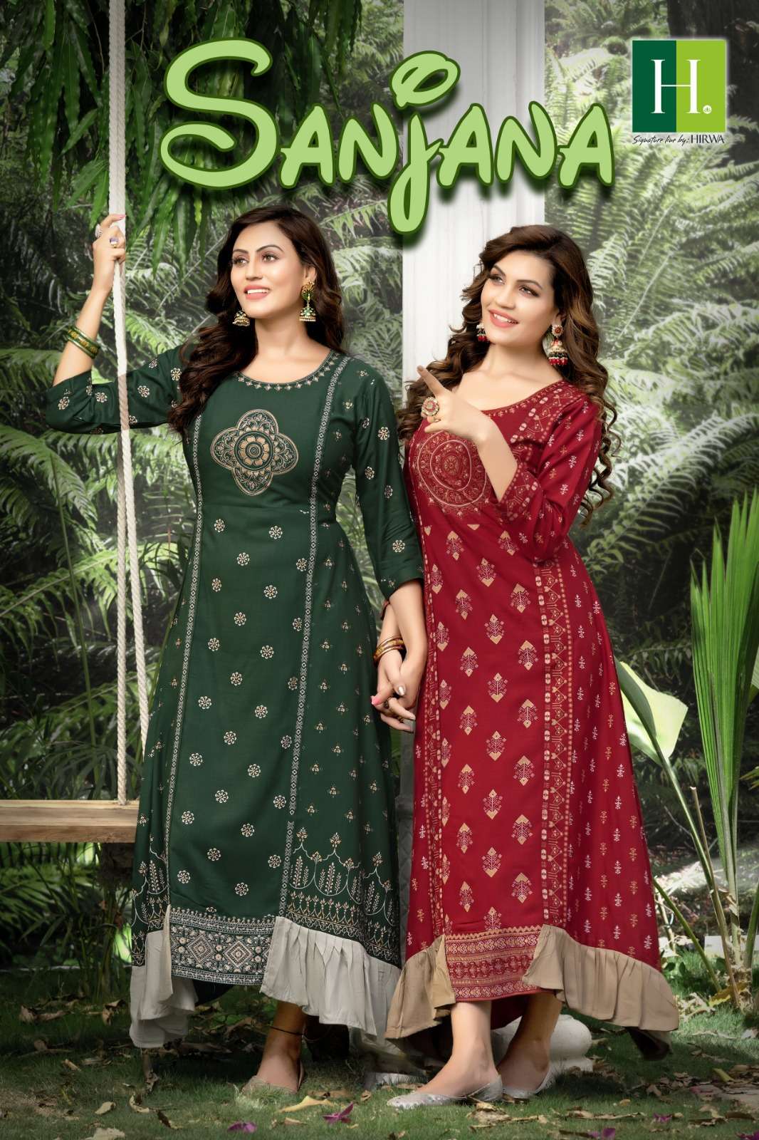 HIRWA SANJANA LONG GOWN KURTI