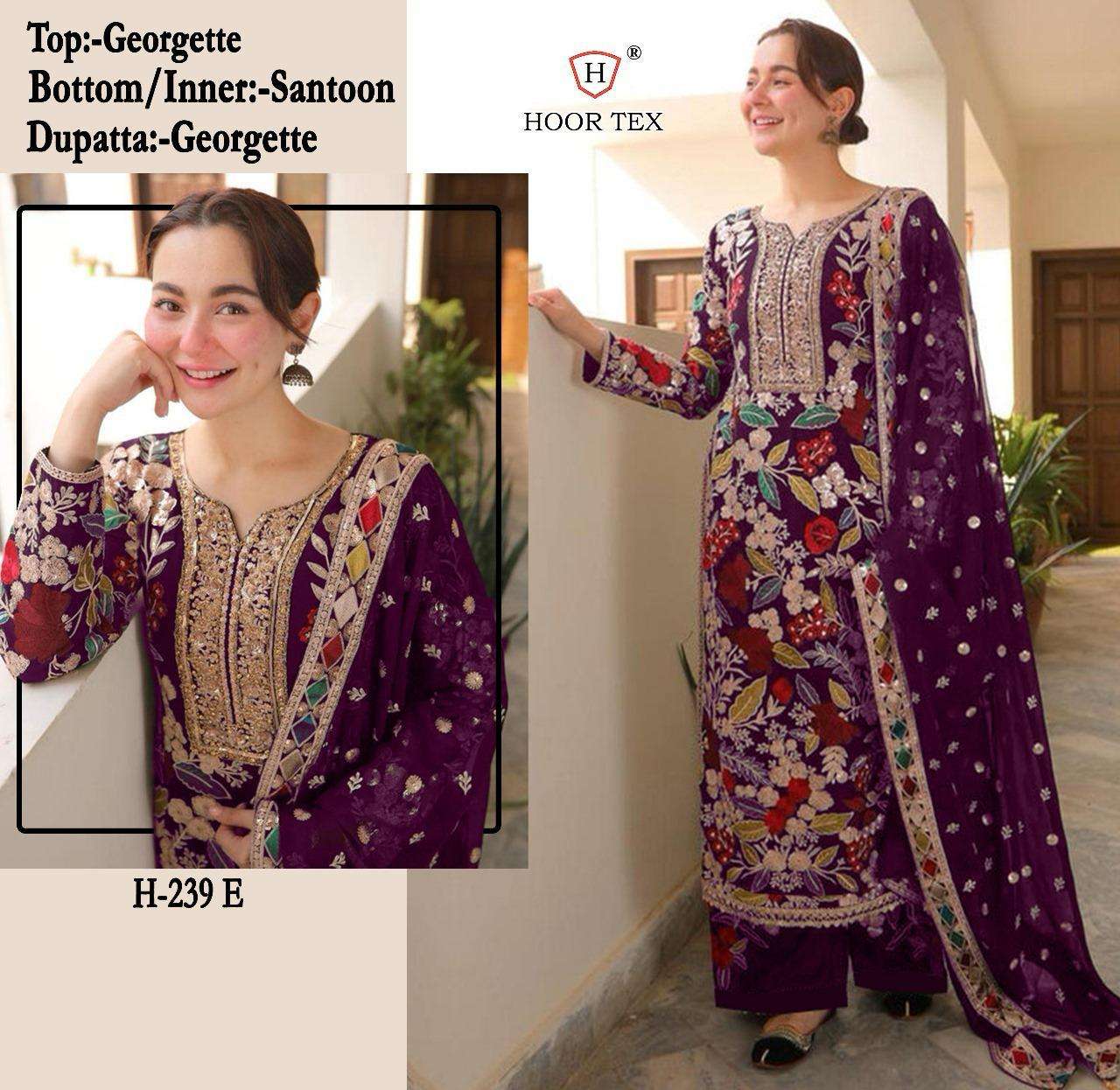HOOR TEX H 239 GEORGETTE HEAVY EMBROIDERED SUIT