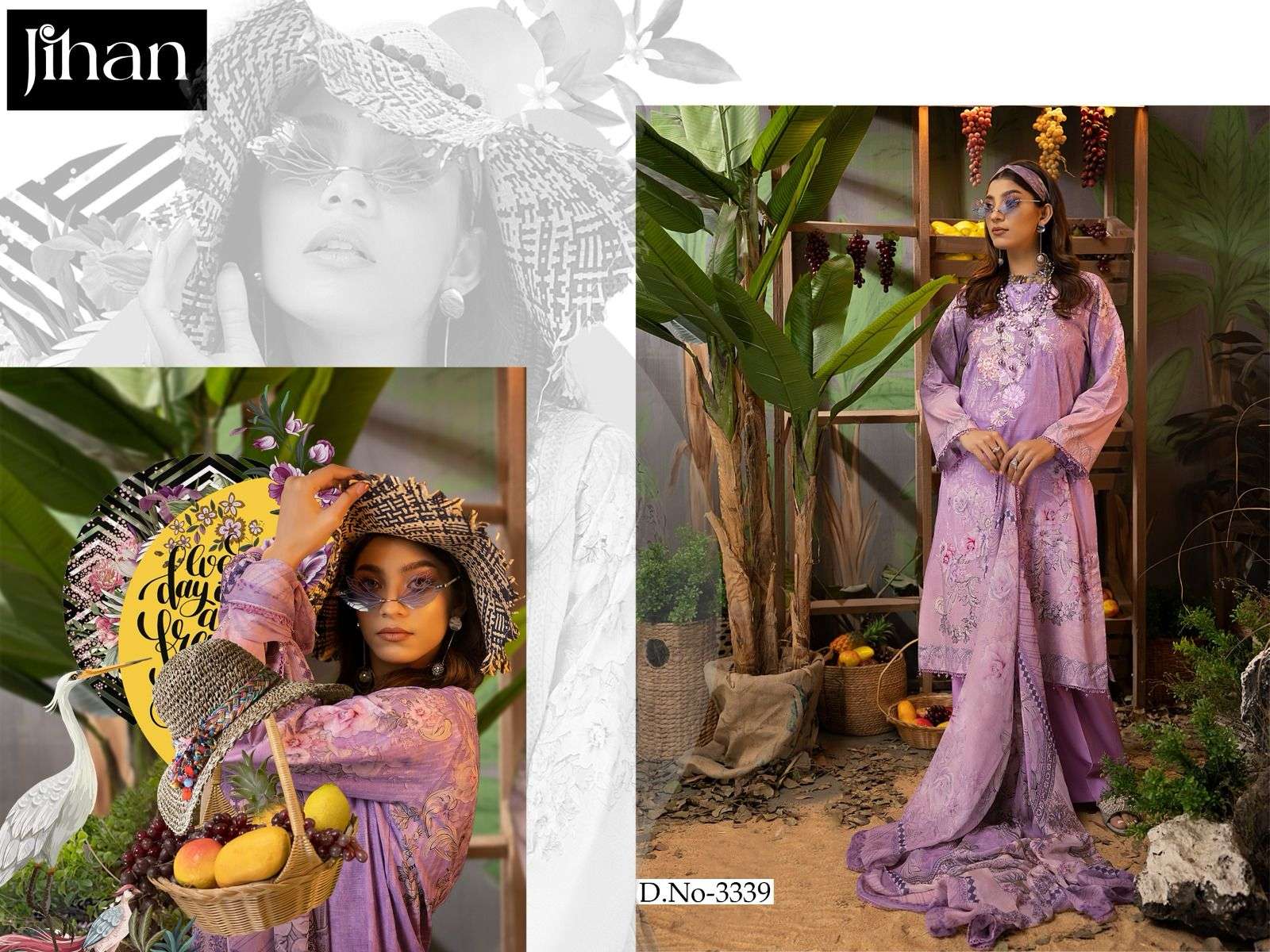 JIHAN D NO 3339 COTTON FANCY SALWAR KAMEEZ 