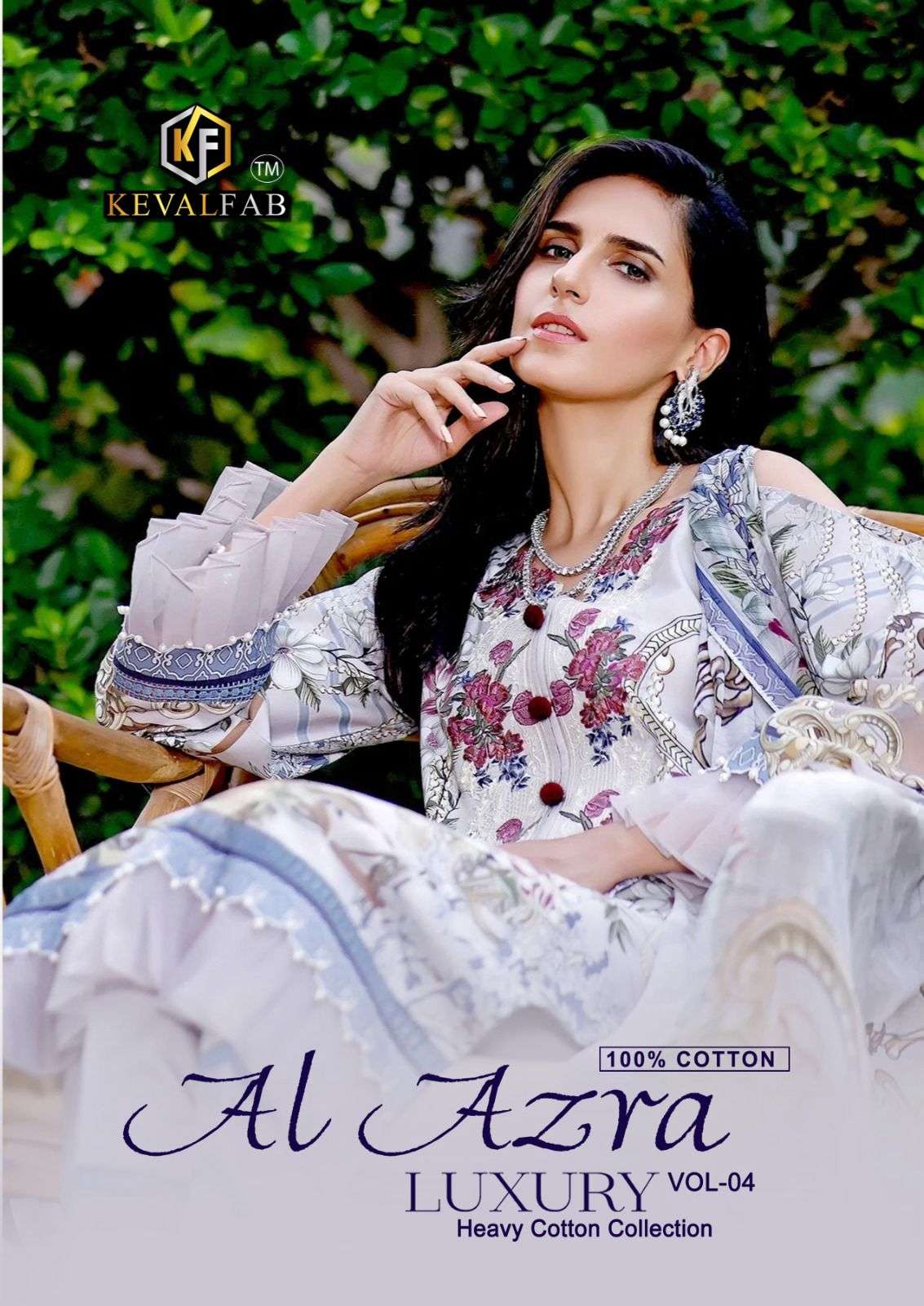 KEVAL FAB AL  AZARA VOL 4 COTTON DIGITAL PRINT SUIT