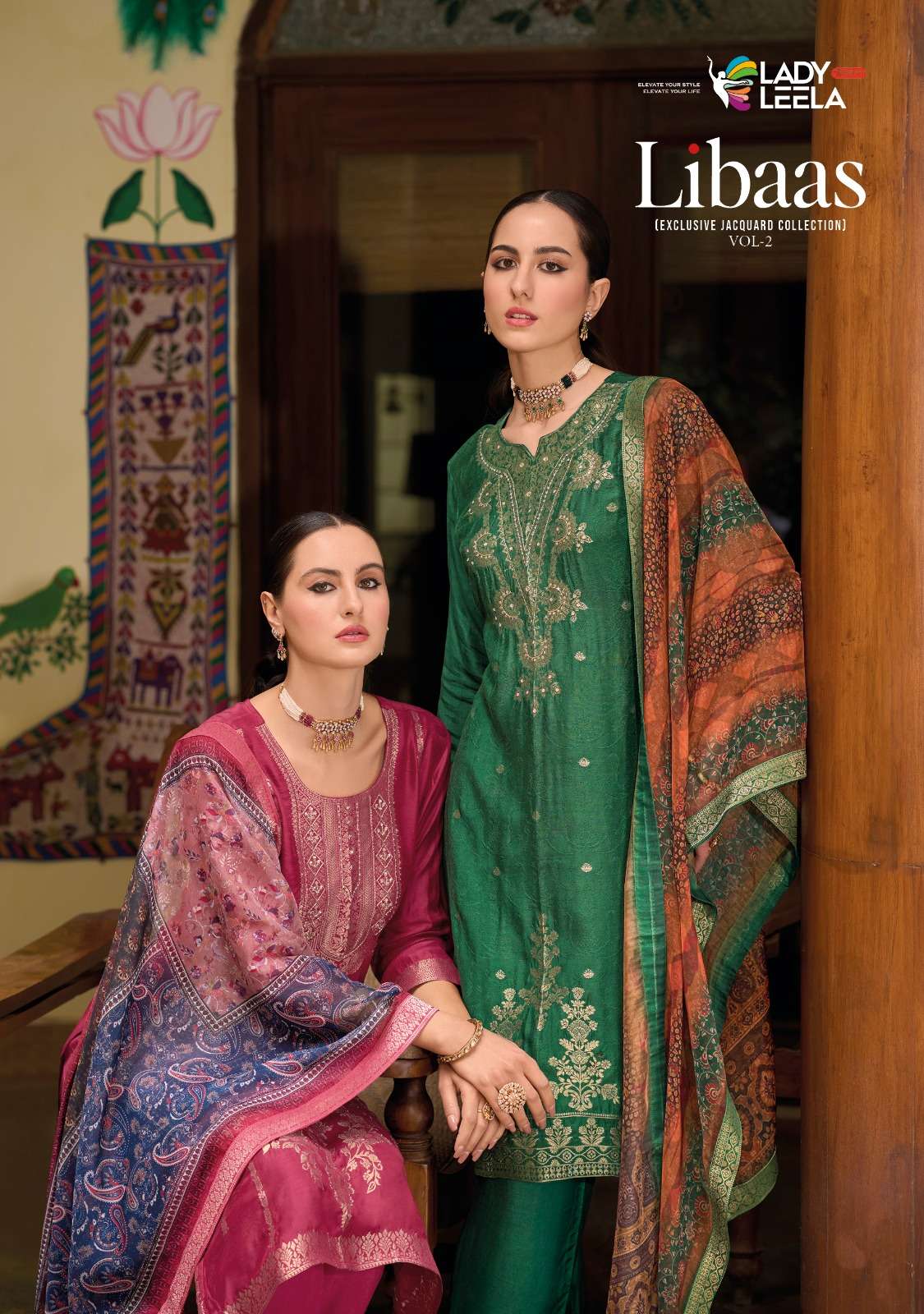 LADY LEELA LIBAAS VOL 2 JACQUARD DESIGNER PARTY WEAR SUIT