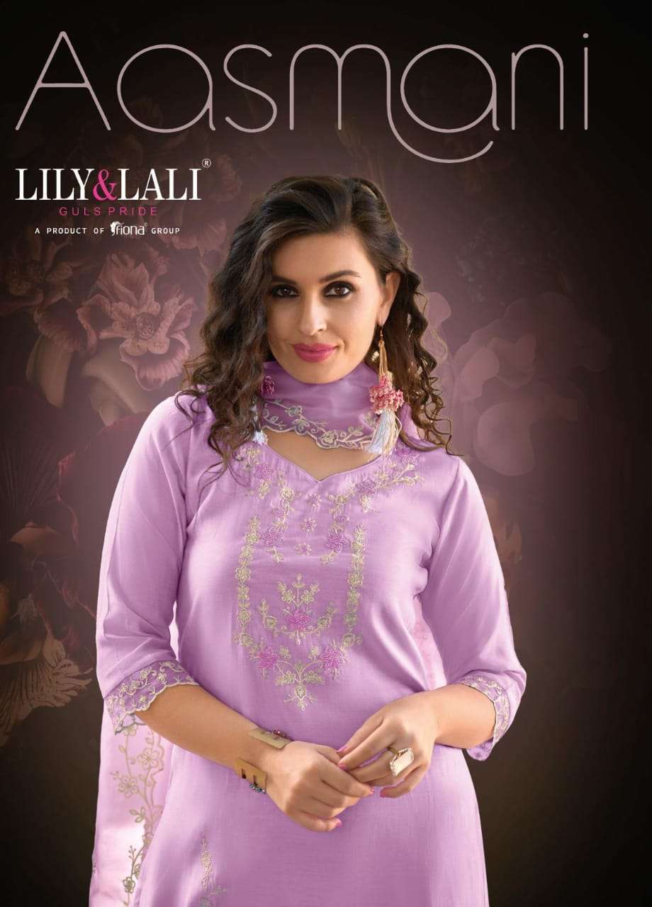 LILY AND LALI AASMANI FANCY DESIGNER KURTI COMBBO SET 