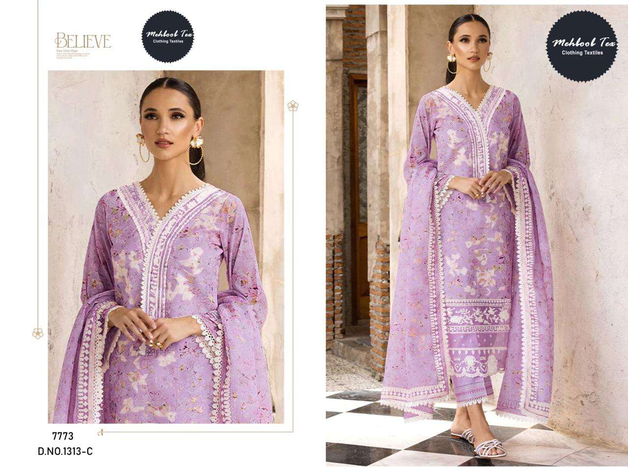 MEHBOOB TEX D NO 1313 FANCY DESIGNER SUIT