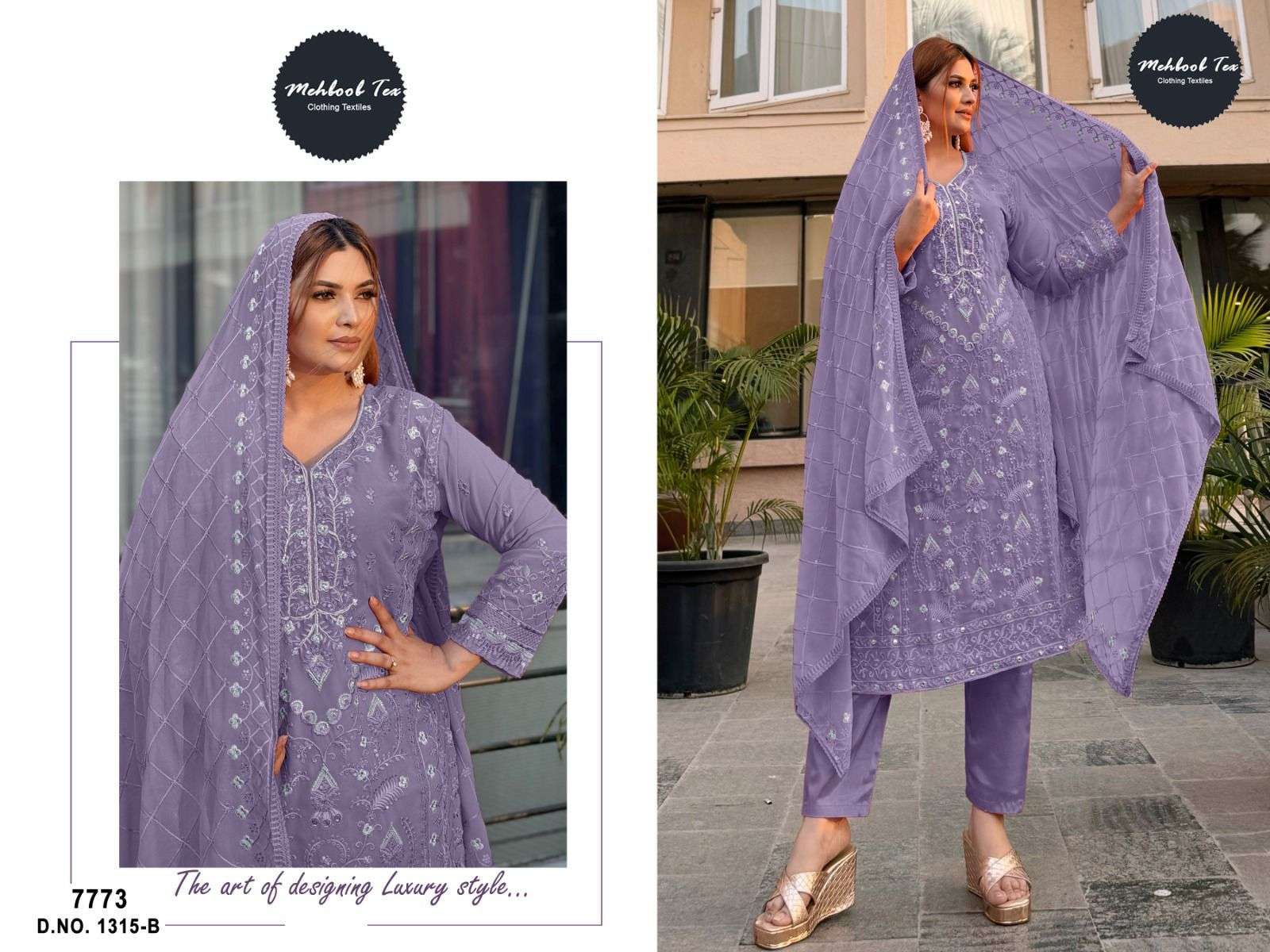 MEHBOOB TEX D NO 1315 GEORGETTE HEAVY EMBROIDERED SUIT