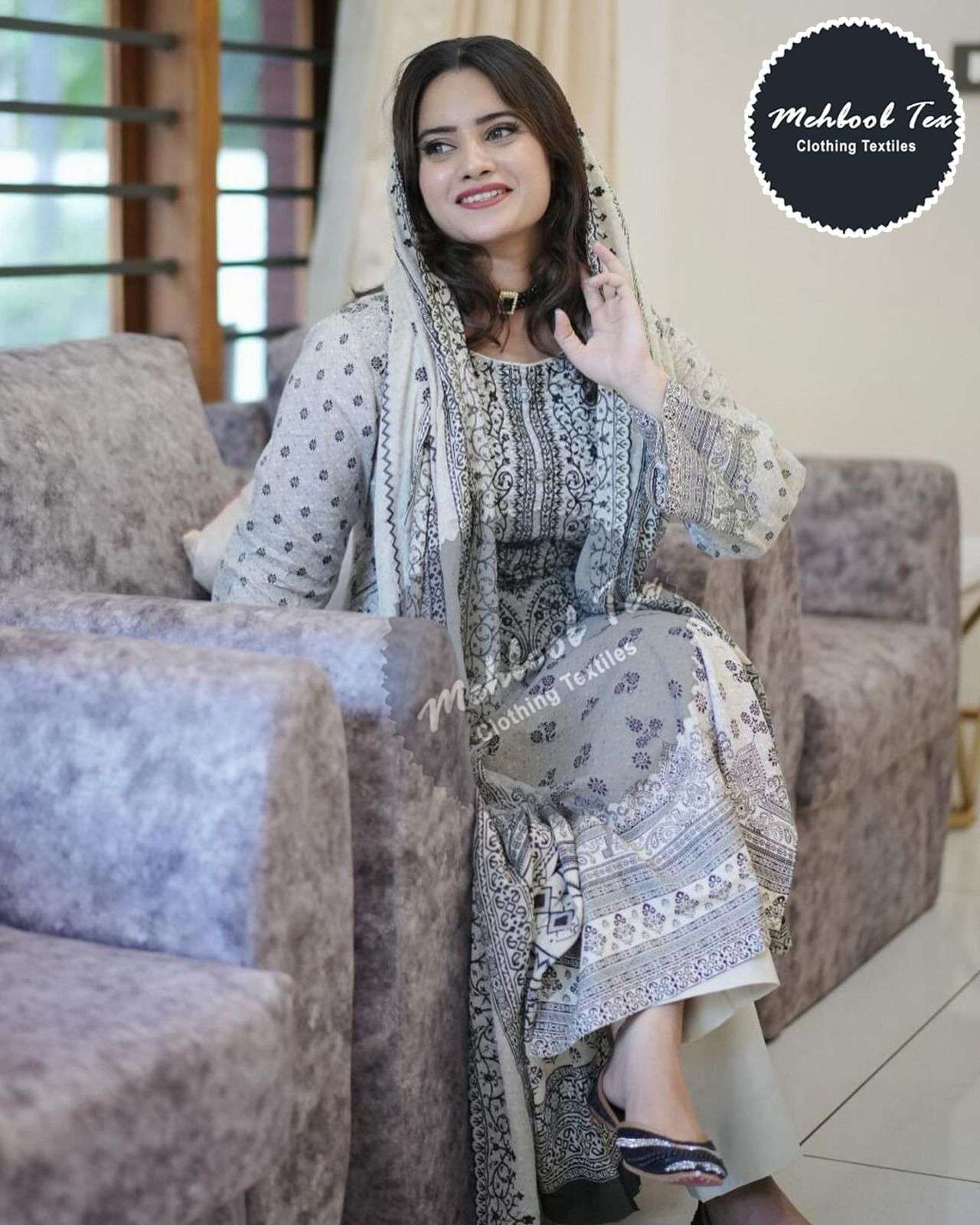 MEHBOOB TEX D NO 1336 COTTON FANCY SALWAR KAMEEZ 