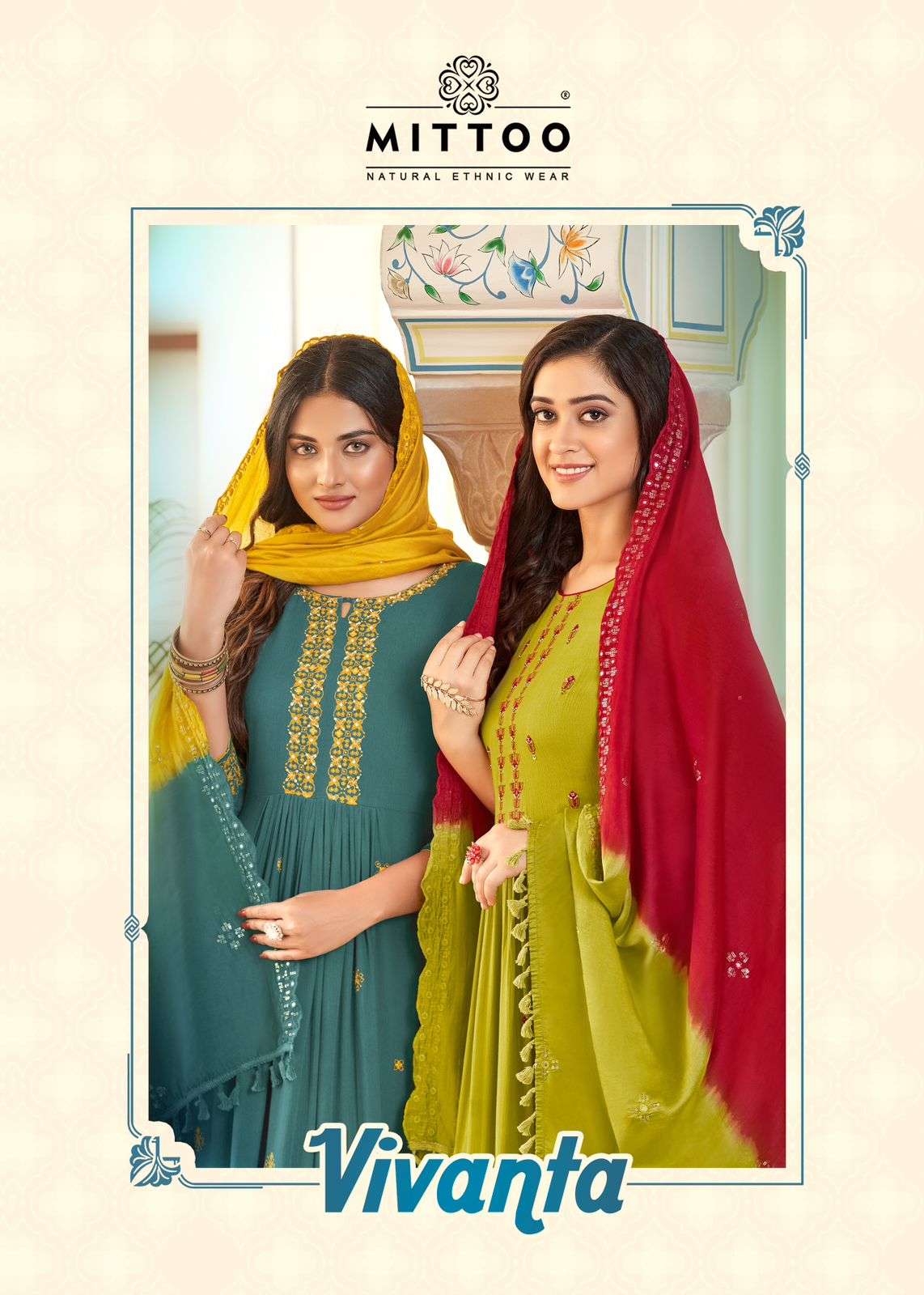 MITTOO VIVANTA RAYON DESIGNER NAIRA STYLE KURTI COMBO SET 