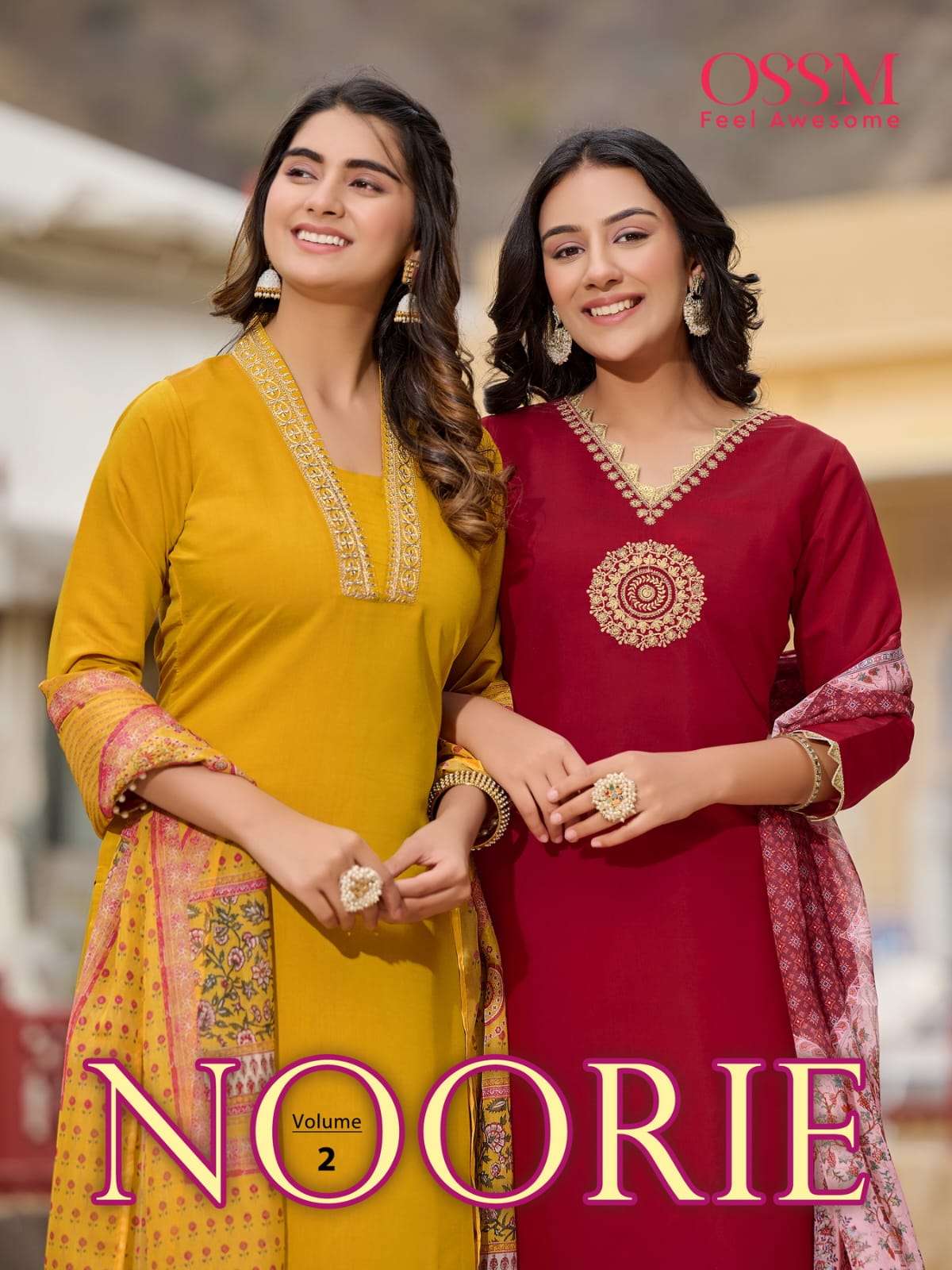  OSSM NOORIE VOL 2 VISCOSE FANCY KURTI COMBO SET 