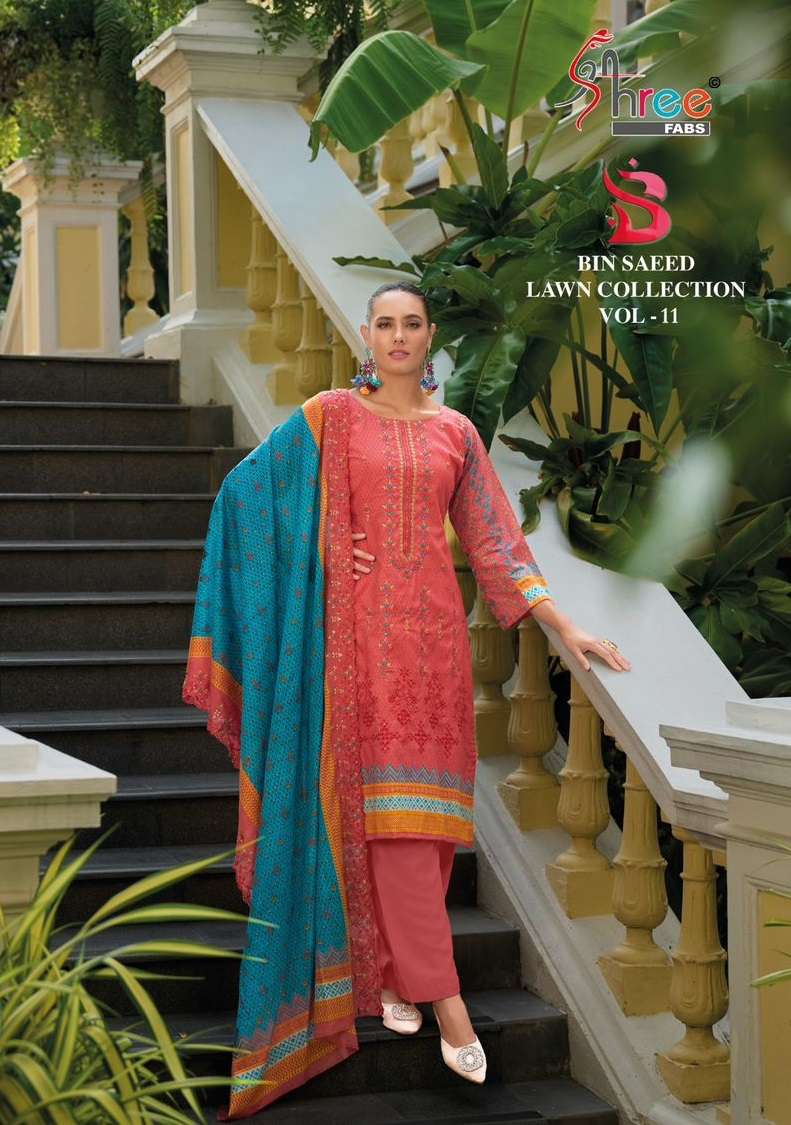SHREE FABS BIN SAEED LAWN COLLECTION VOL 10 COTTON SUIT