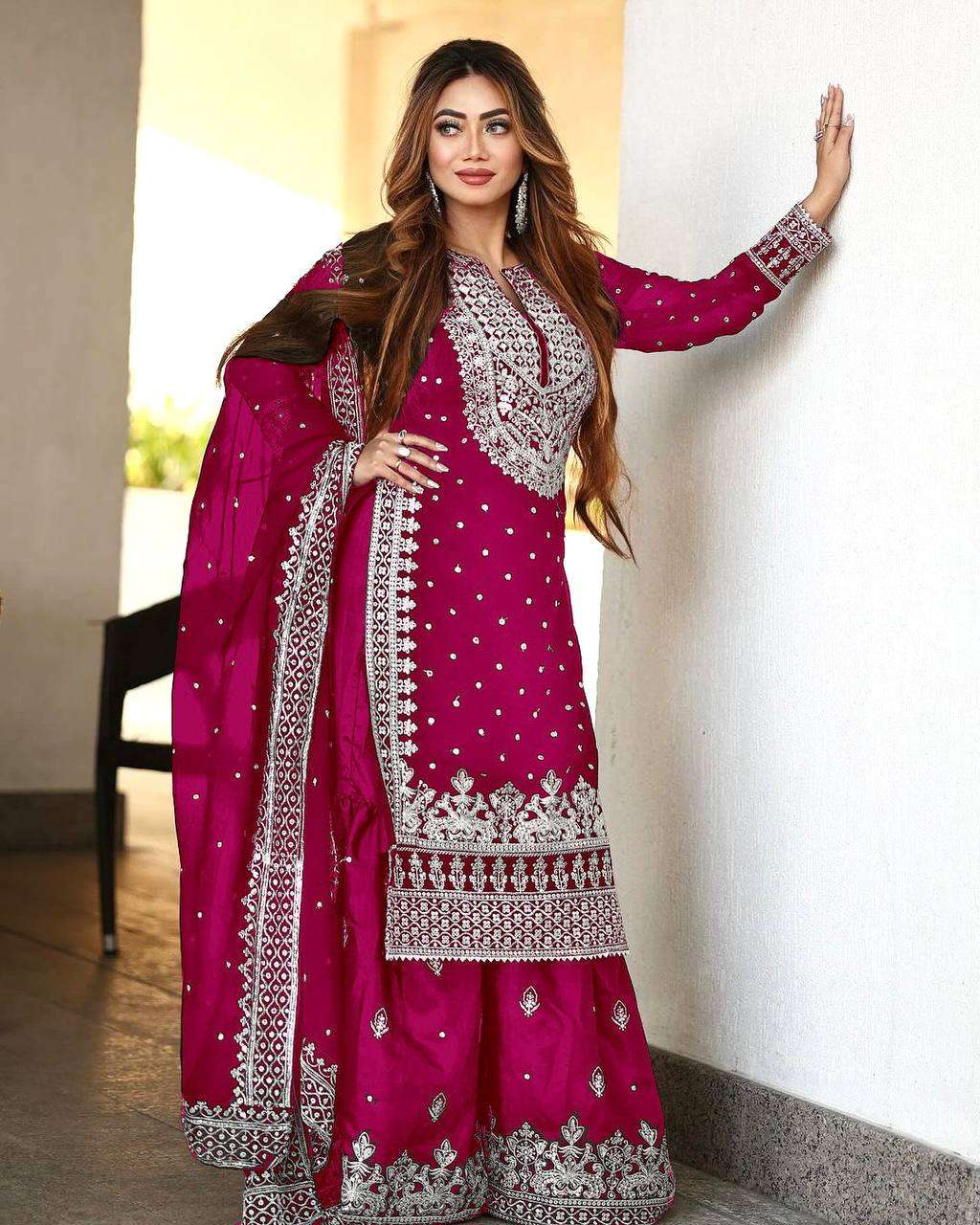 SSR 449 PINK SHARARA SUIT