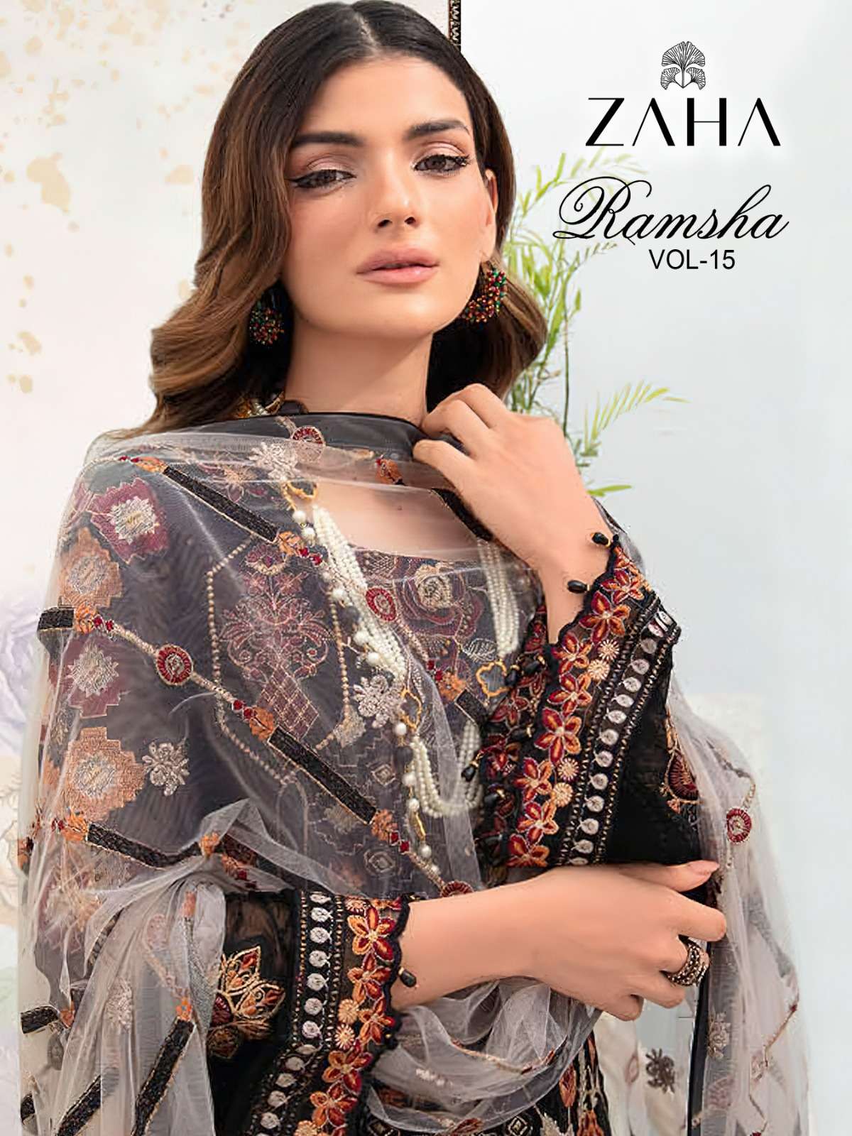 ZAHA RAMSHA VOL 15 GEORGETTE EMBROIDERED SUIT