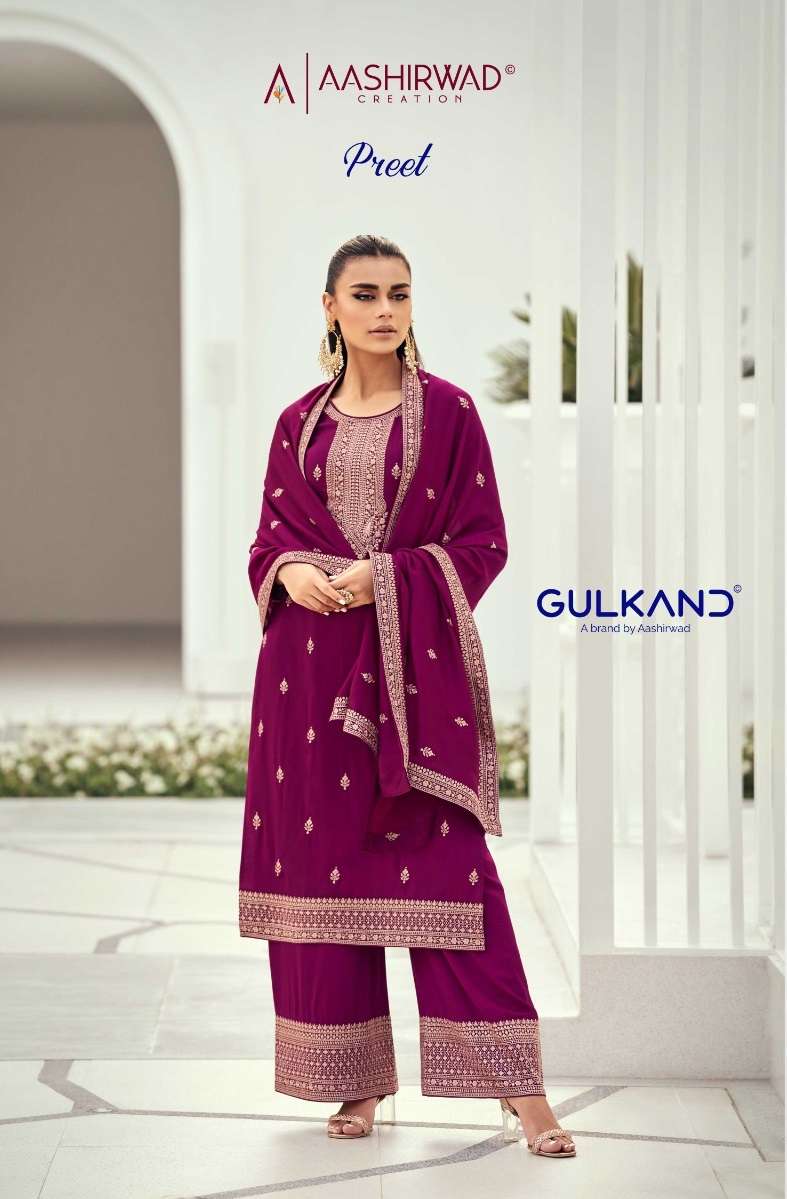 AASHIRWAD CREATION PREET SILK DESIGNER TRADITIONAL WEAR SUIT