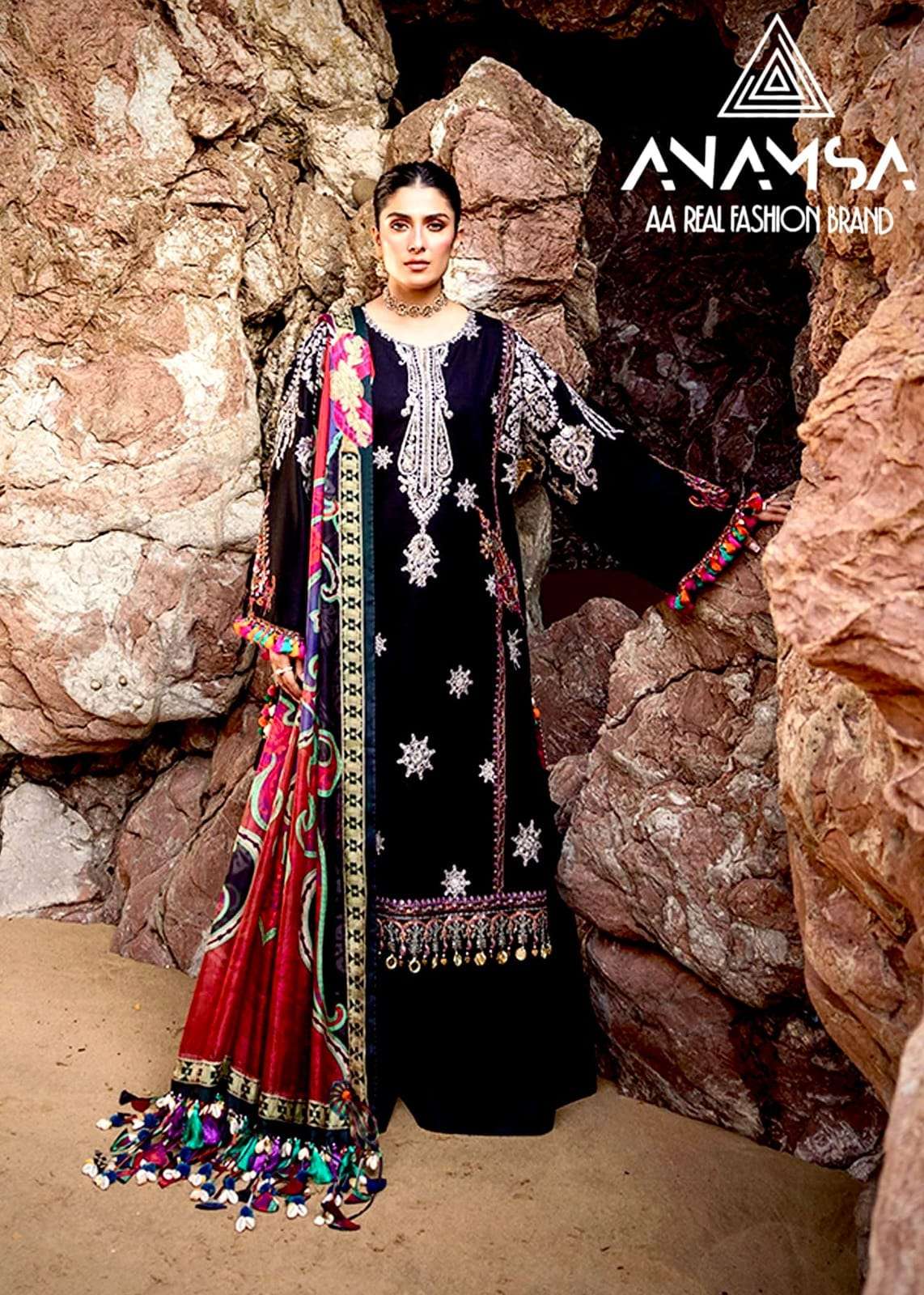 ANAMSA D NO 438 COTTON EMBROIDERED PAKISTANI SUIT