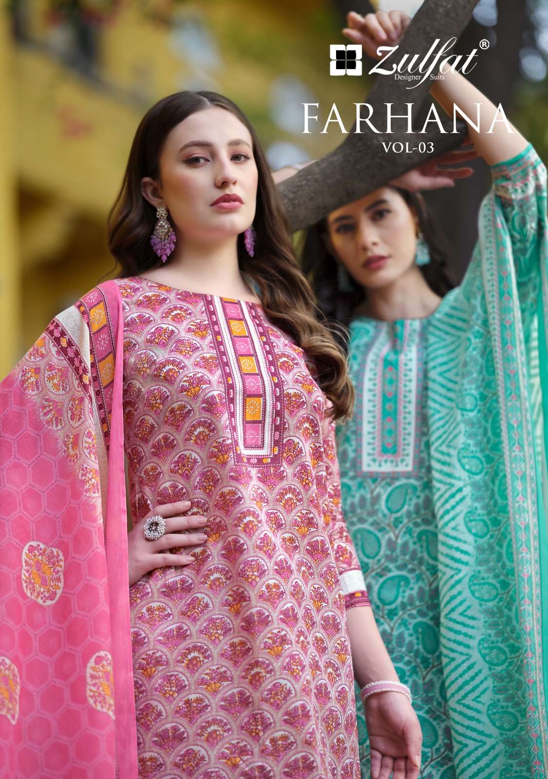 ZULFAT DESIGNER SUITS FARHANA VOL 3 COTTON SALWAR SUIT