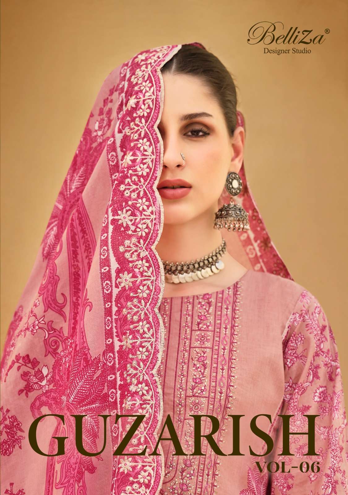 BELLIZA DESIGNER STUDIO GUZARISH VOL 6 COTTON FANCY WORK SUIT