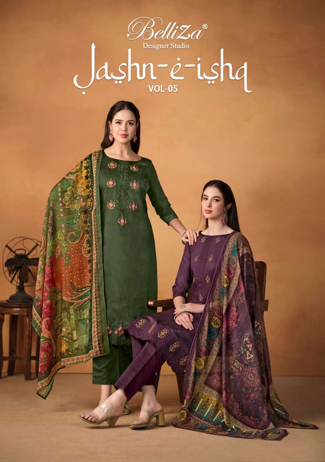 BELLIZA DESIGNER STUDIO JASHN E ISHQ VOL 5 JAM COTTON SUIT