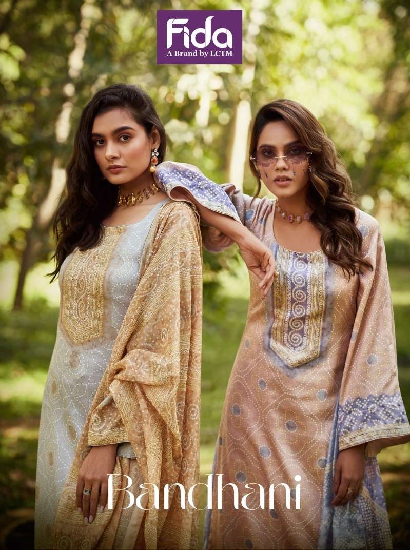 FIDA BANDHANI SATIN COTTON DIGITAL PRINT SUIT