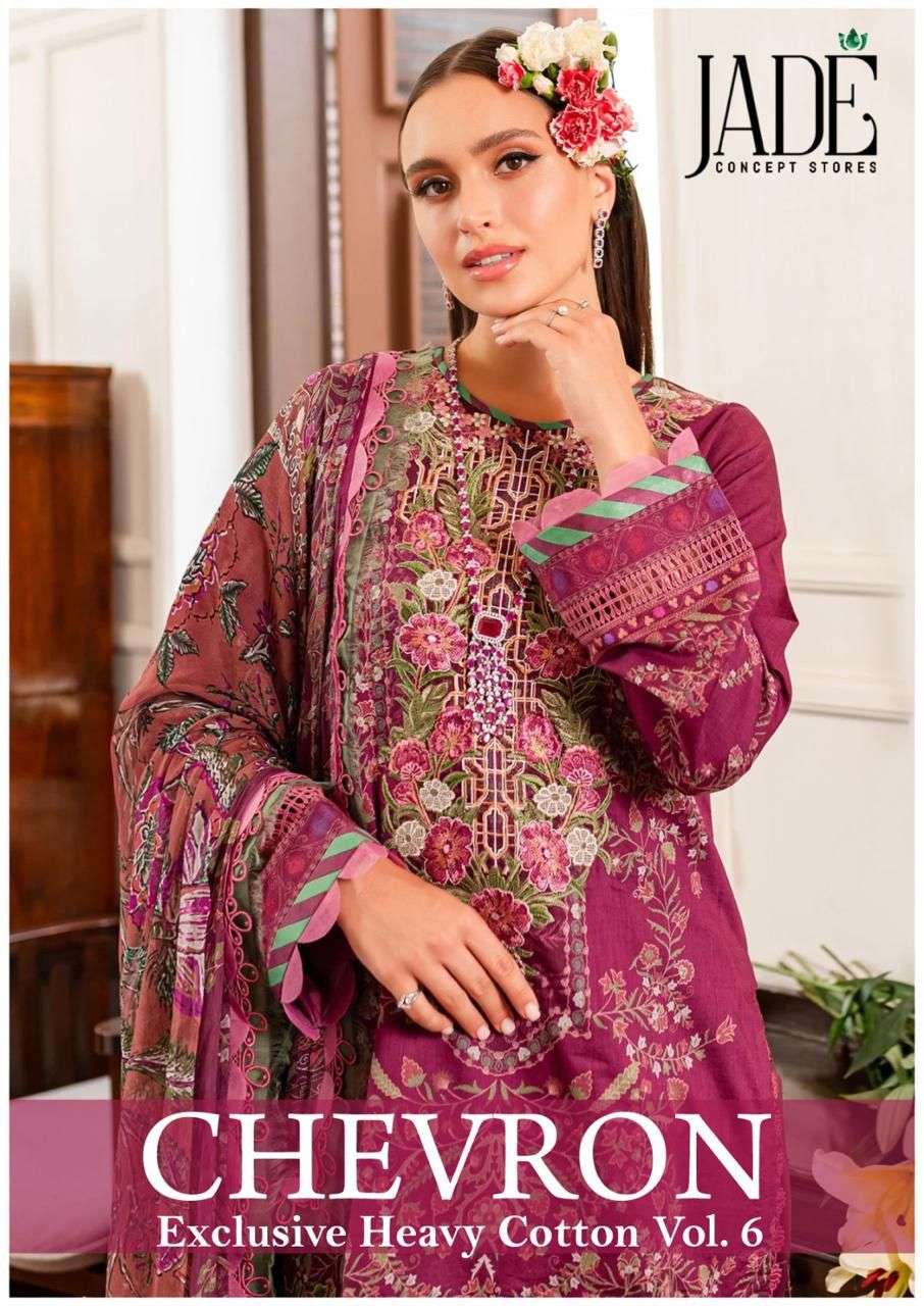 JADE CHEVRON EXCLUSIVE HEAVY COTTON VOL 6 LAWN COTTON SUIT