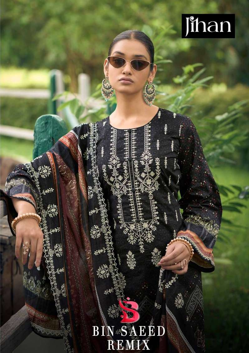 JIHAN BIN SAEED REMIX LAWN COTTON EMBROIDERY WORK SUIT