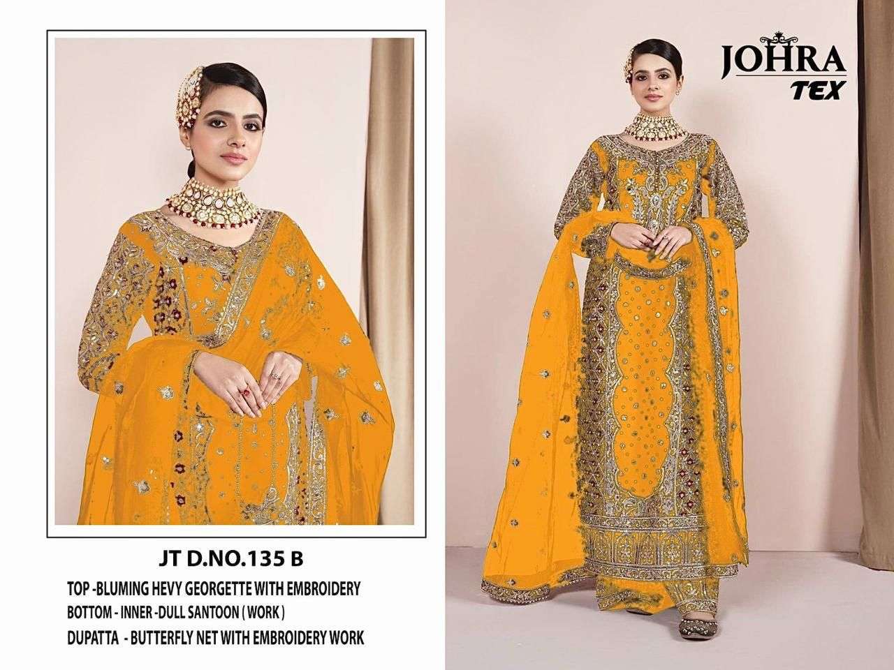 JOHRA TEX JT 135 B GEORGETTE EMBROIDERED SUIT