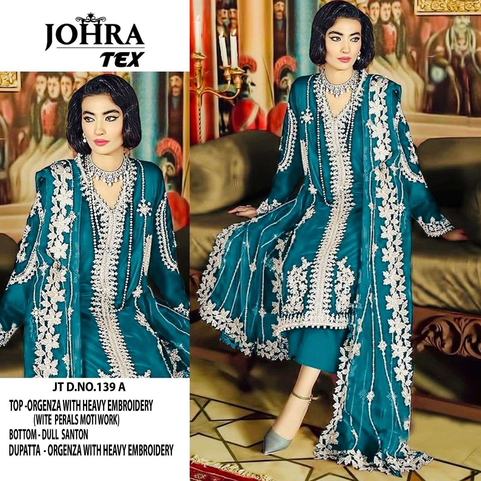 JOHRA TEX JT 139 ORGANZA FANCY EMBROIDERY WORK SUIT