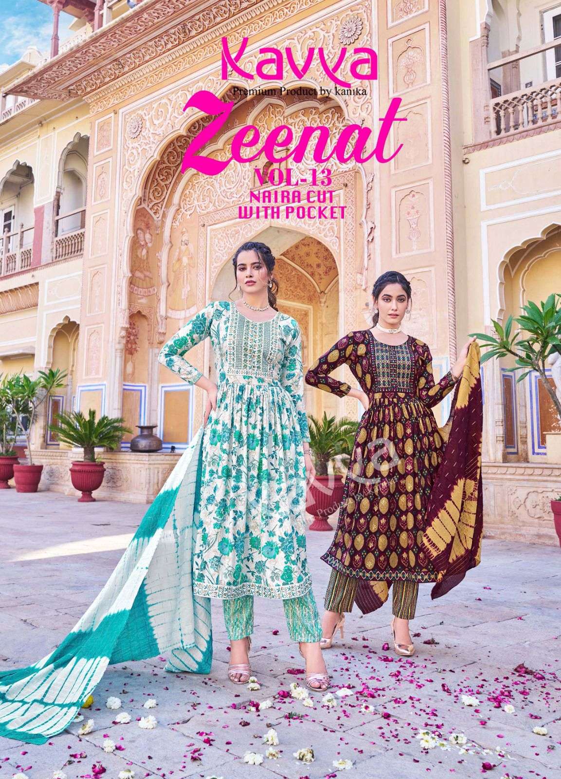 KAVYA ZEENAT VOL 13 NAIRA CUT STYLE KURTI COMBO SET 