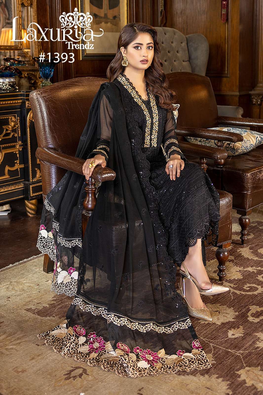 LAXURIA TRENDZ D NO  1393 GEORGETTE BEAUTIFUL DESIGNER SUIT